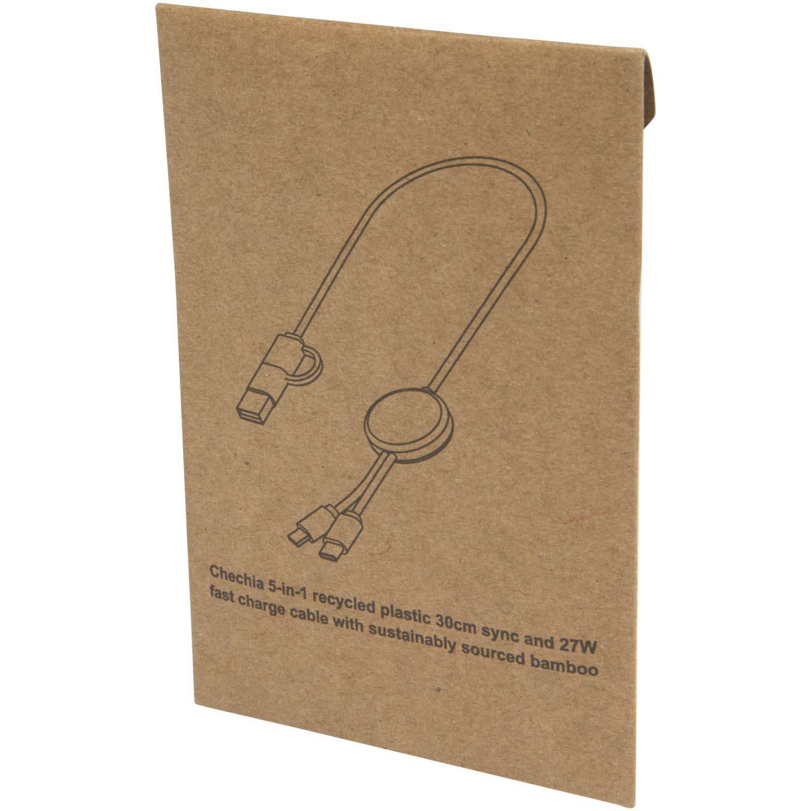 Câbles publicitaires - Câble 5 en 1 Citala en plastique recyclé de 30 cm pour la synchronisation des données et la charge rapide de 27 W - 1