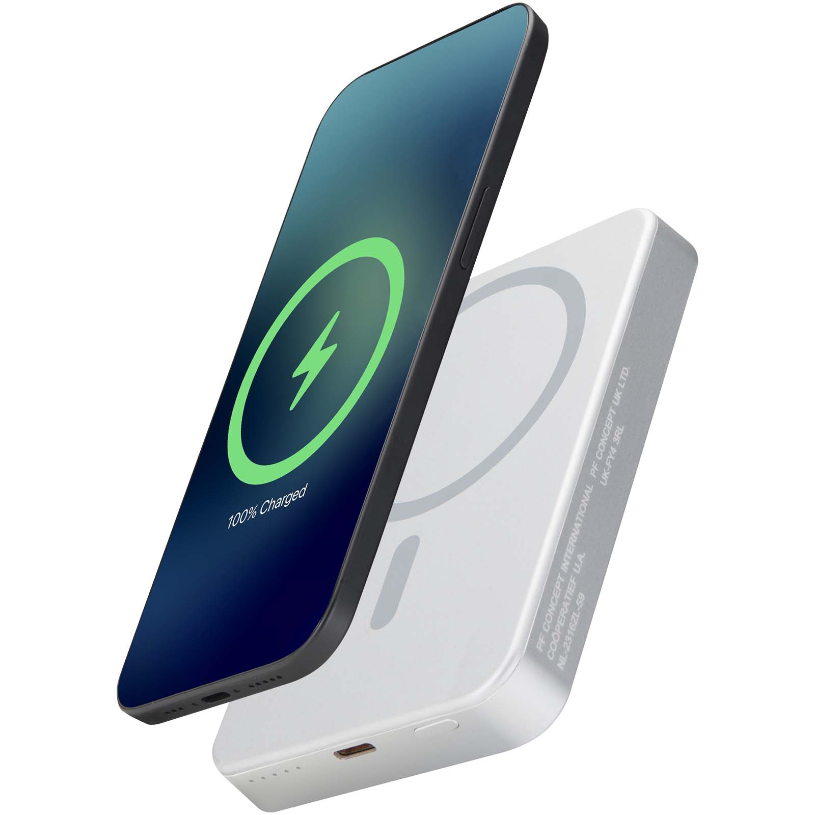 Batterie externe magnétique Avis 10 000 mAh en aluminium recyclé RCS 