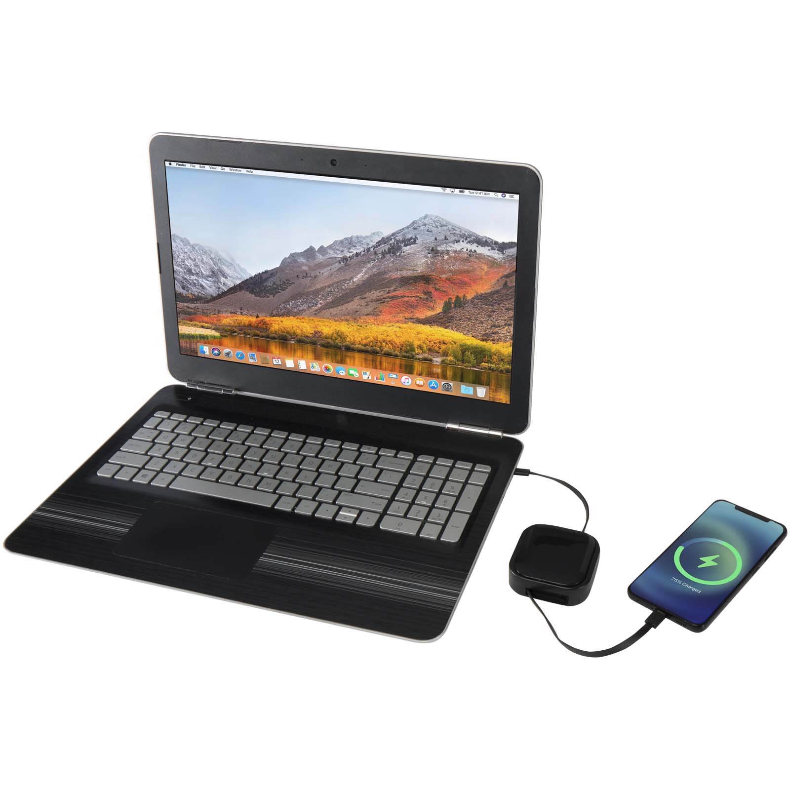 Câbles publicitaires - Câble rétractable 5 en 1 Gloas en matériaux recyclés pour synchronisation de données et charge rapide de 100 W avec kit d’outils pour smartphone - 6