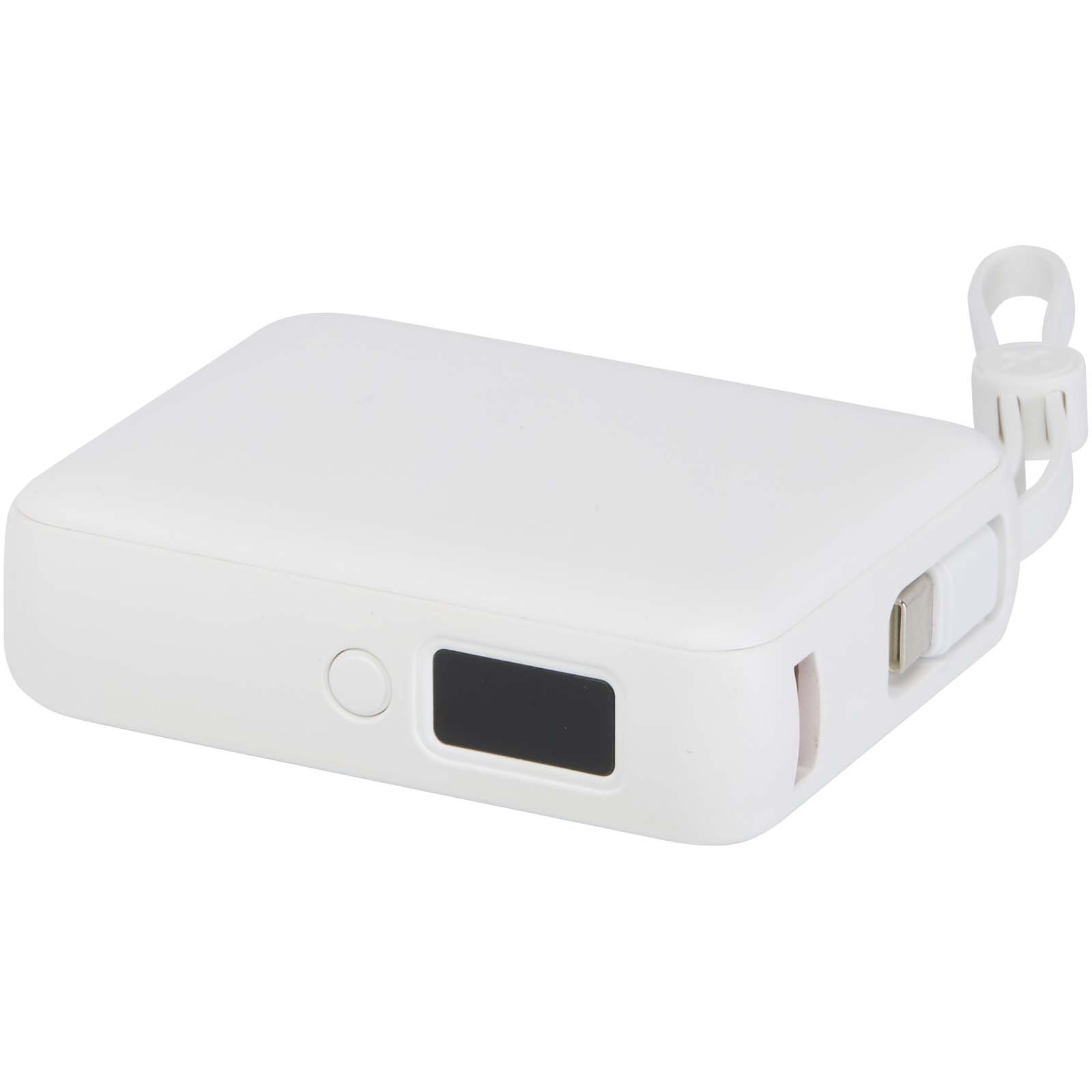 Advertising Powerbanks - Acrux 10.000 mAh 35W tablet power bank with built in Type-C cable - made from recycled plastic - 4