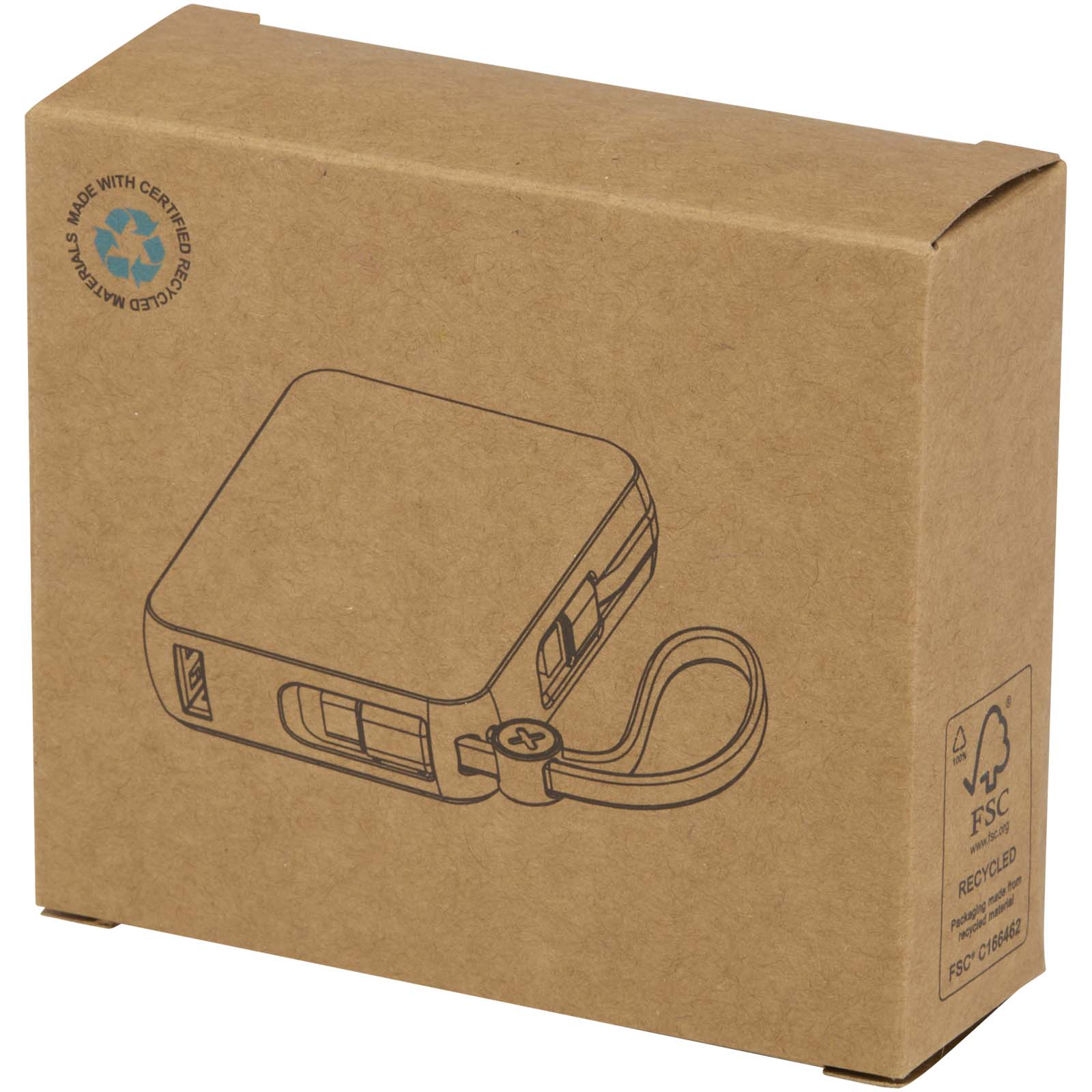 Advertising Powerbanks - Acrux 10.000 mAh 35W tablet power bank with built in Type-C cable - made from recycled plastic - 1