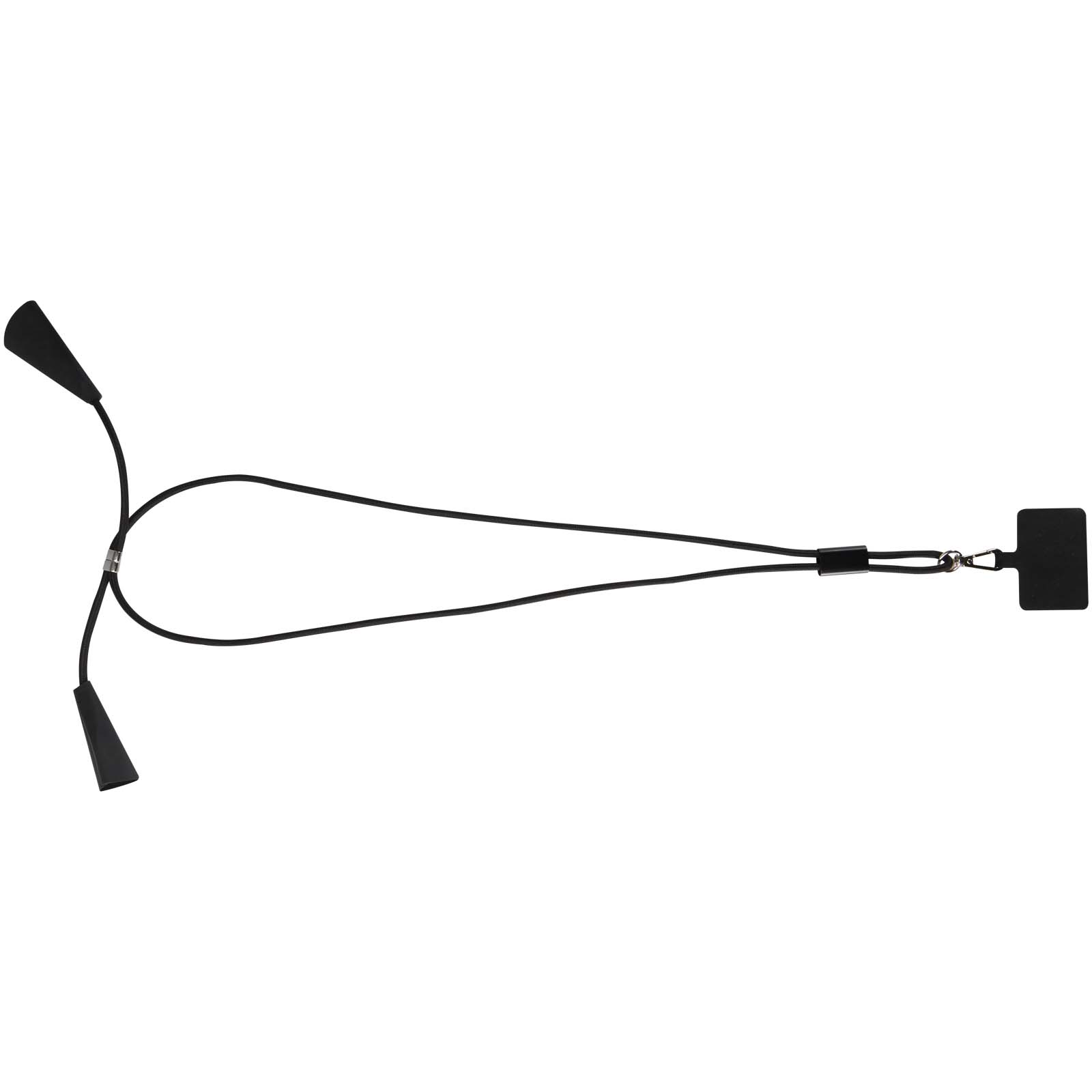 Advertising Cables - Funi recycled plastic smartphone lanyard with built-in data sync and 100W fast charge 5-in-1 cable - 2