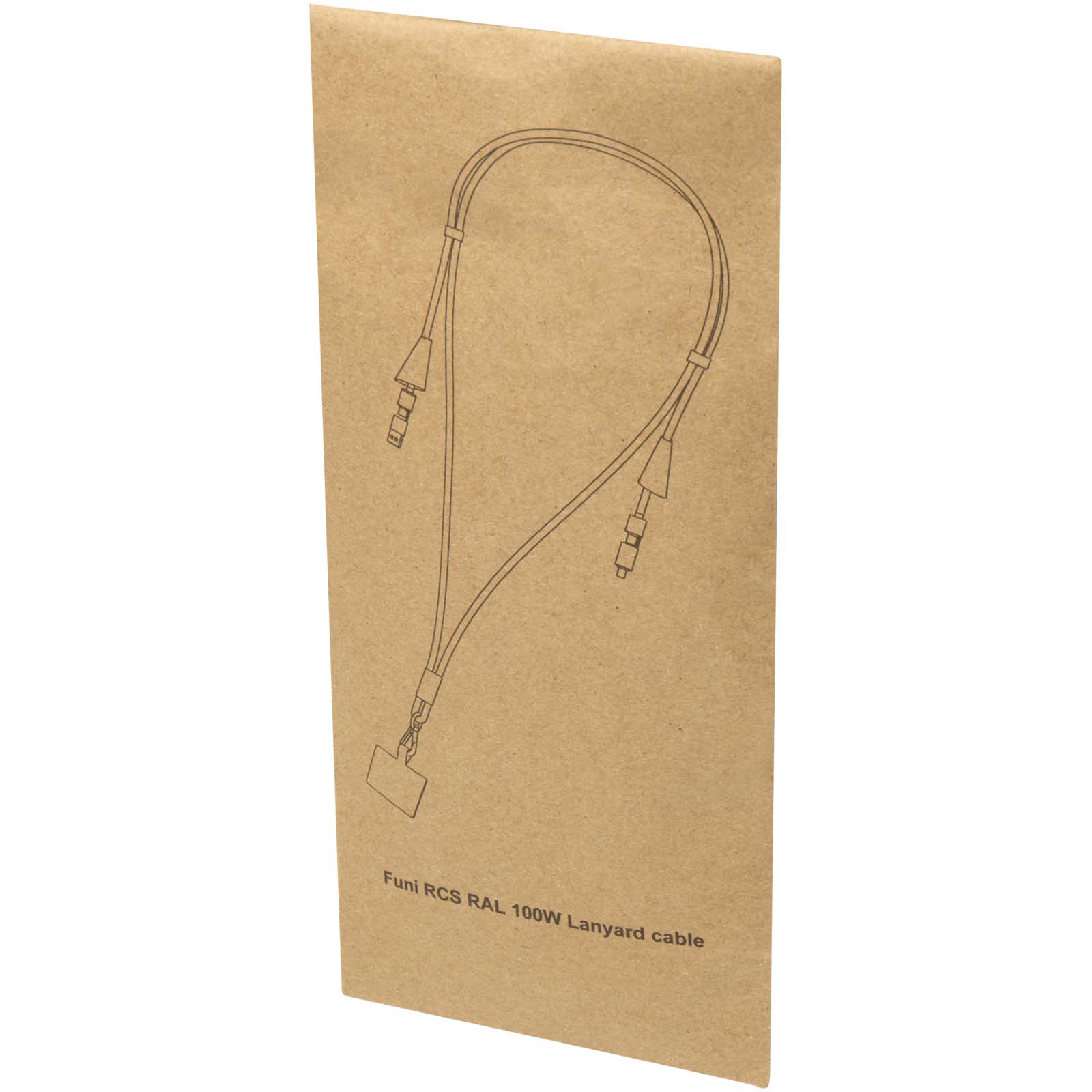 Advertising Cables - Funi recycled plastic smartphone lanyard with built-in data sync and 100W fast charge 5-in-1 cable - 1