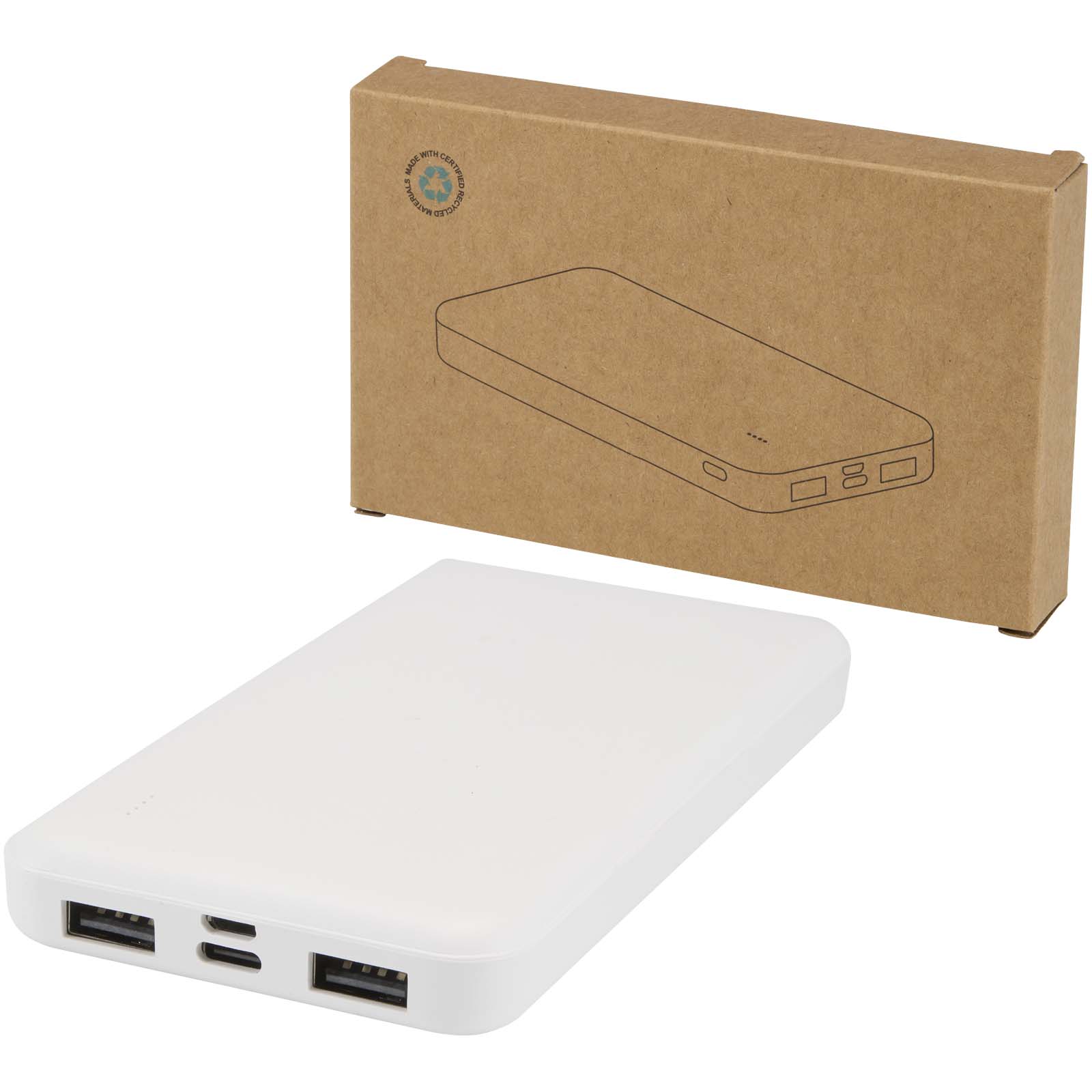 Batterie de secours Intan de 10 000 mAh et 10 W en plastique recyclé