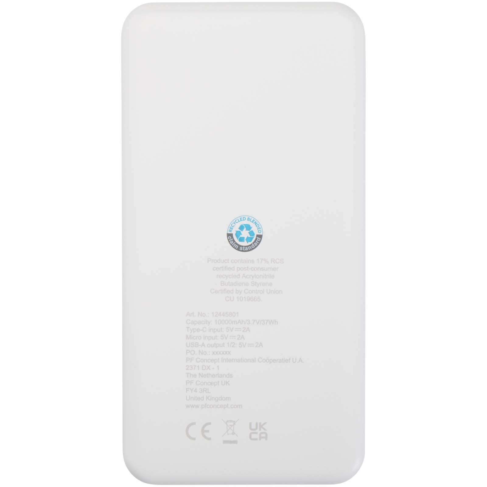 Batteries externes publicitaires - Batterie de secours Intan de 10 000 mAh et 10 W en plastique recyclé - 3