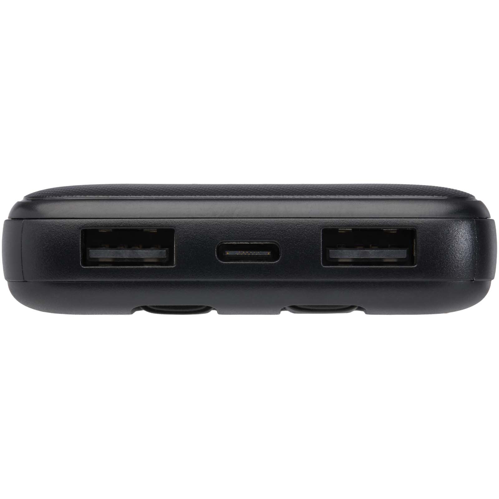 Batteries externes publicitaires - Batterie de secours Adhil de 10 000 mAh et 10 W en plastique recyclé avec 2 câbles intégrés - 6