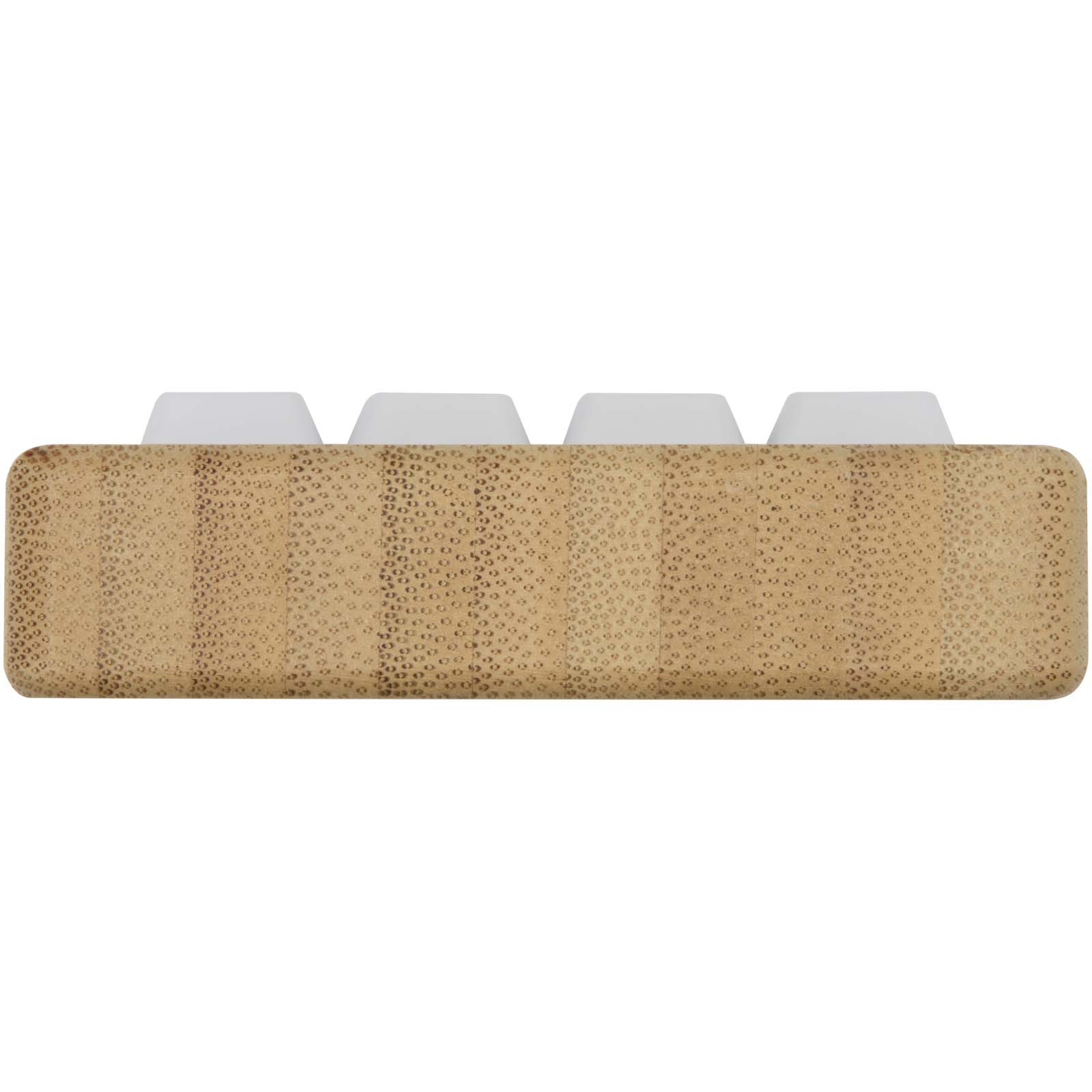 Supports publicitaires - Support de téléphone Algol avec jouet fidget en plastique recyclé et détails en bambou - 2