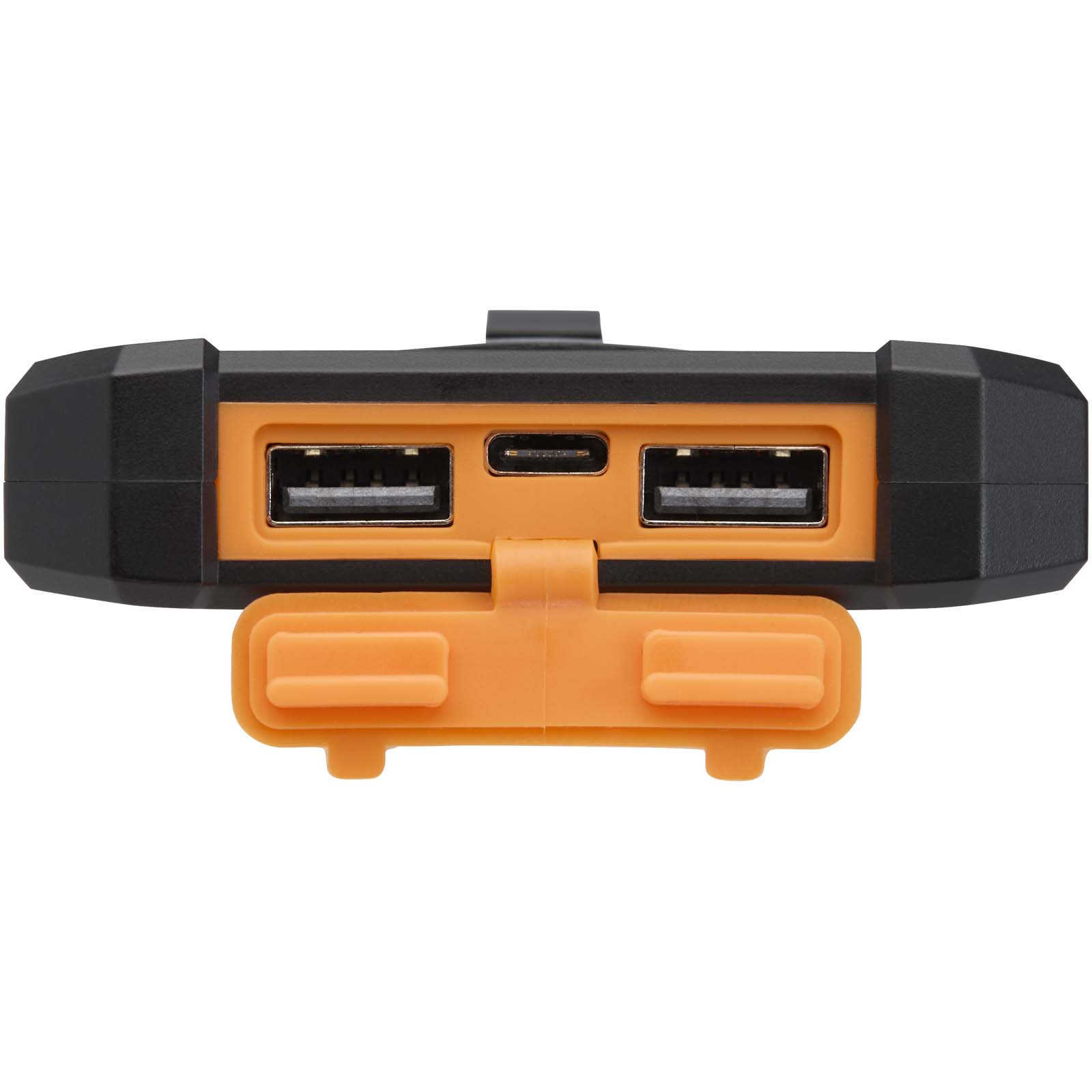 Batteries externes publicitaires - Batterie de secours solaire Altair robuste de 5 000 mAh et 10 W en plastique recyclé avec lampe de poche intégrée - 6