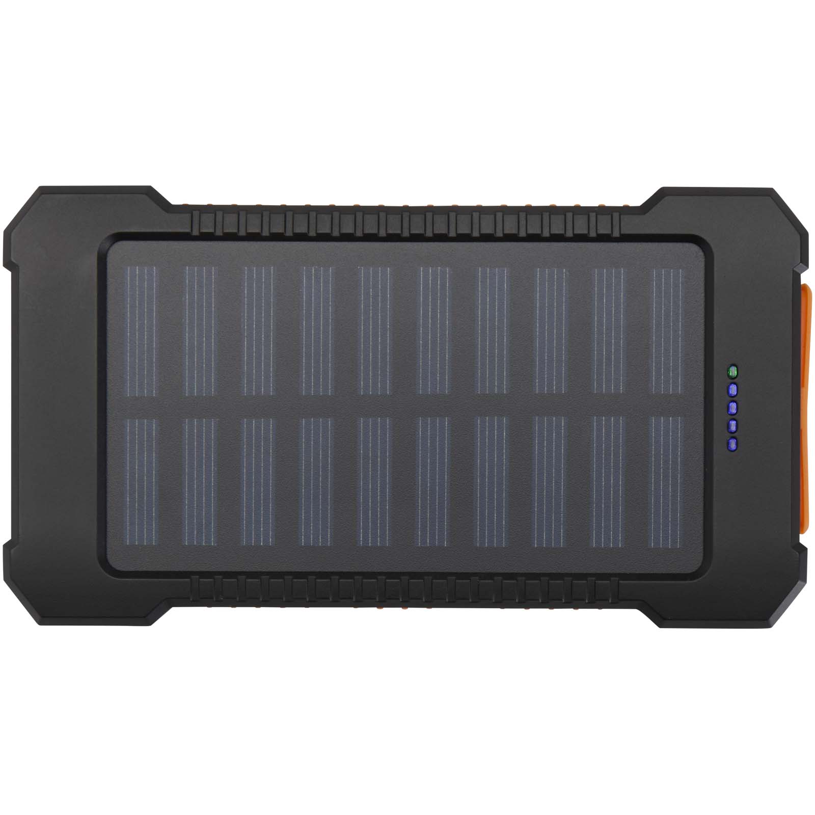 Batteries externes publicitaires - Batterie de secours solaire Altair robuste de 5 000 mAh et 10 W en plastique recyclé avec lampe de poche intégrée - 2