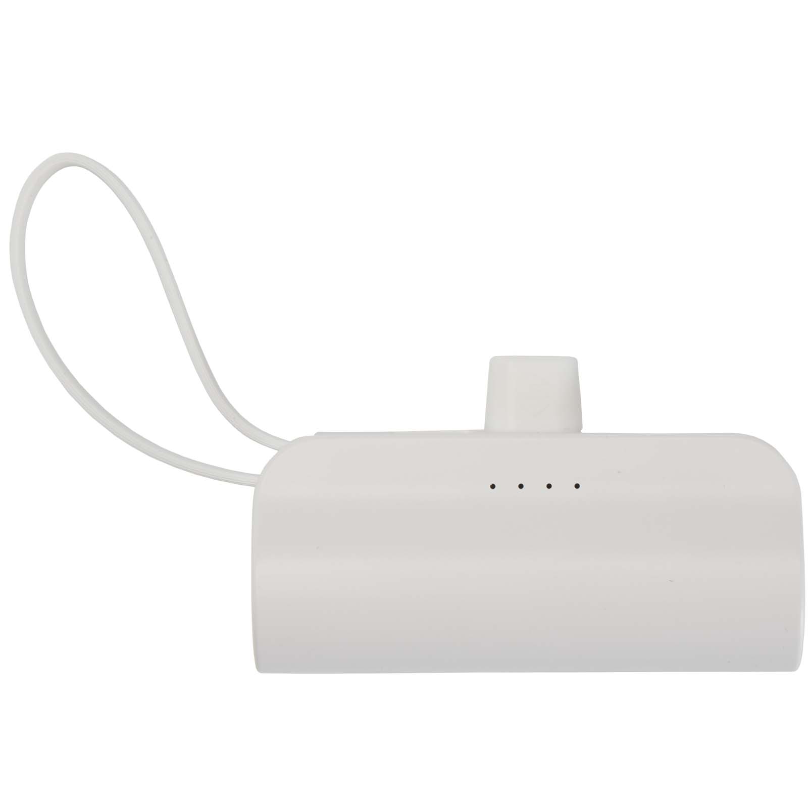 Batteries externes publicitaires - Batterie de secours Alnair Type-C de5 000 mAh et 10 W en plastique recyclé avec support de retournement intégré et câble 2 en 1 - 2