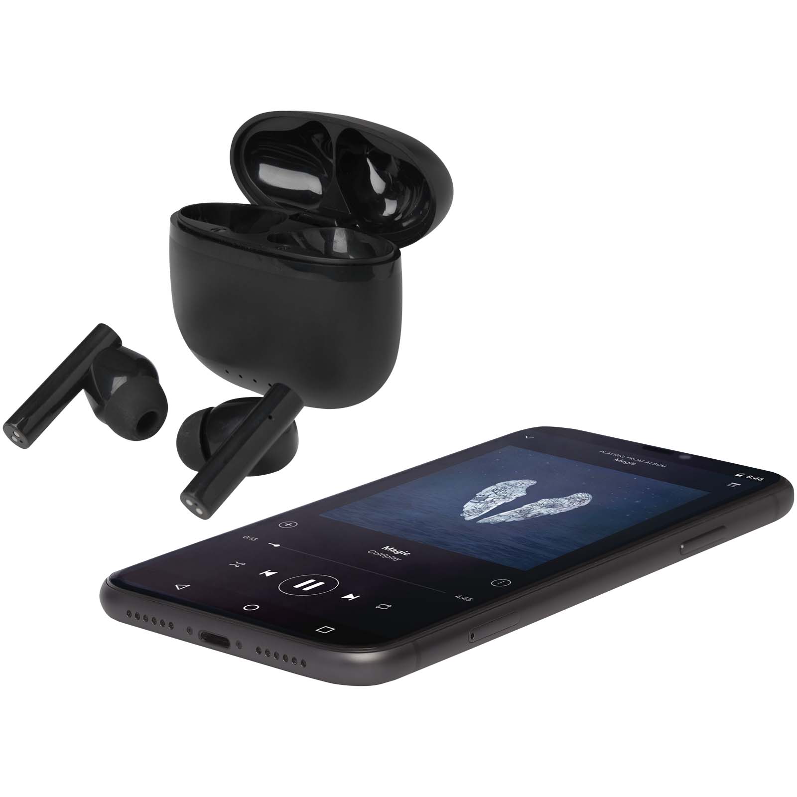 Advertising Earbuds - Alterf recycled plastic True Wireless Bluetooth earbuds with silicone eartips - 6