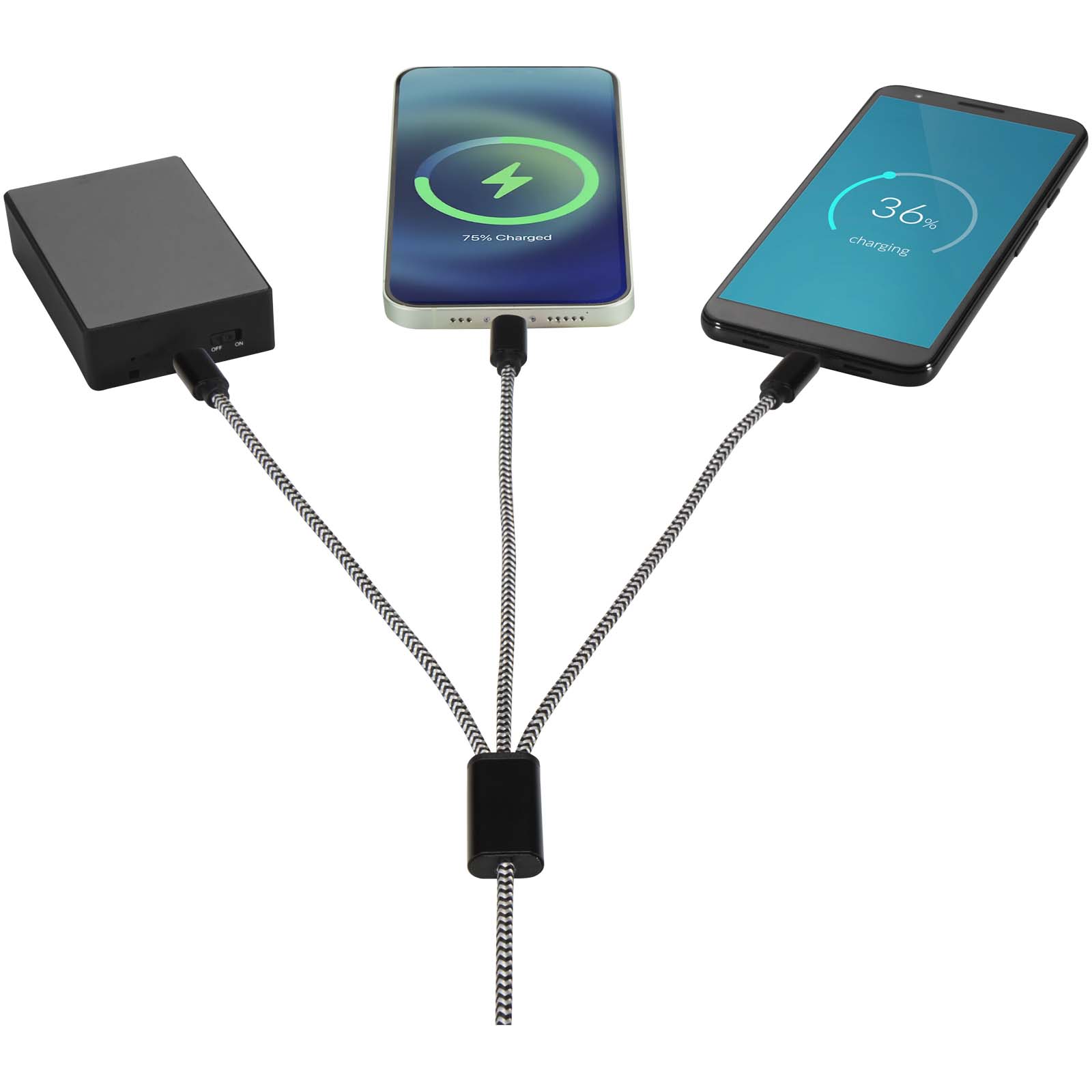 Advertising Cables - Alphecca recycled aluminium and RPET 5-in-1 charging cable  - 4