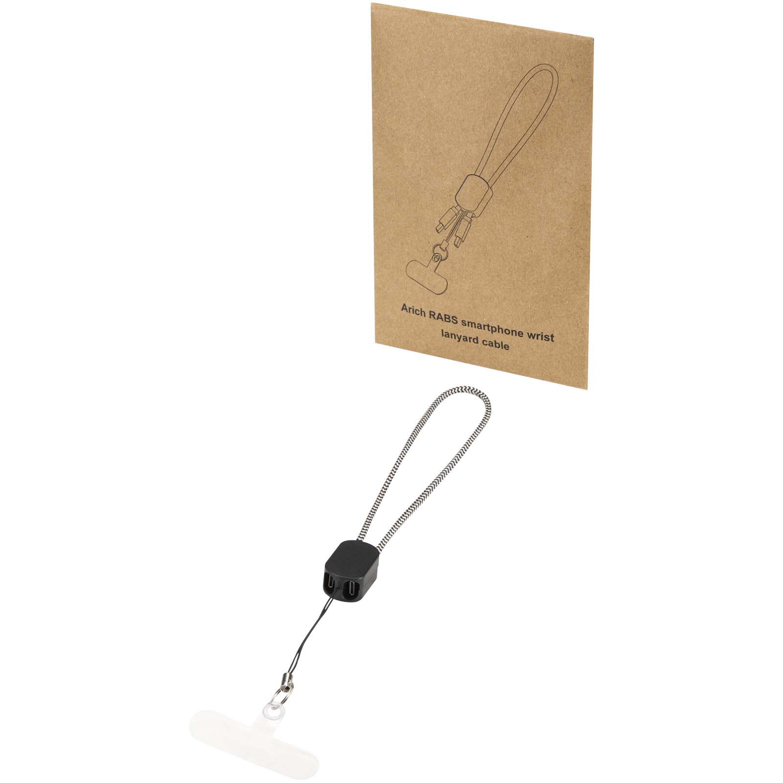 Advertising Cables - Arich RCS recycled wrist lanyard with built-in 20W Type-C charging cable