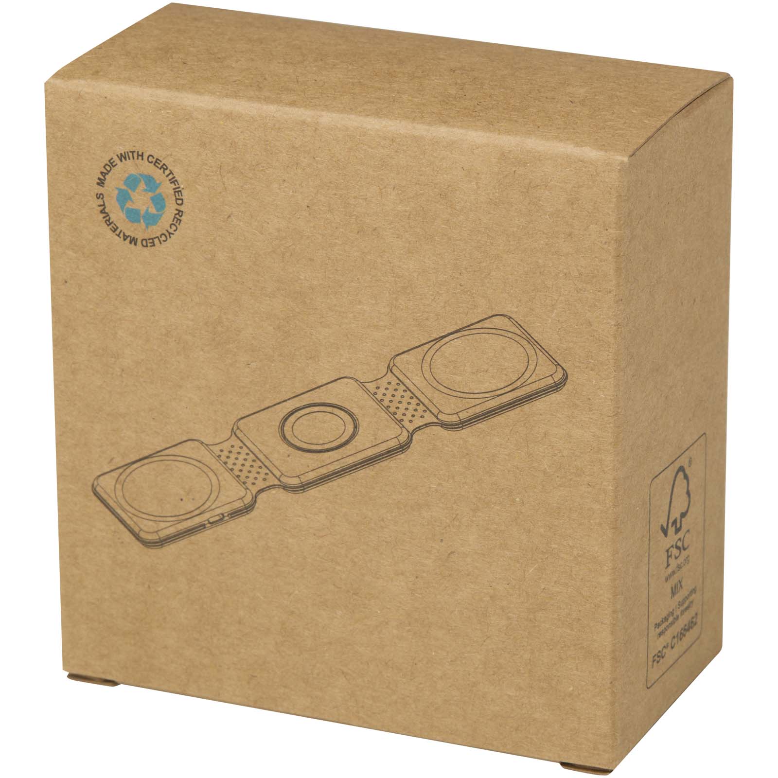 Chargeurs sans fil publicitaires - Chargeur sans fil pliable Armus 3 en 1 de 15 W en plastique recyclé - 1