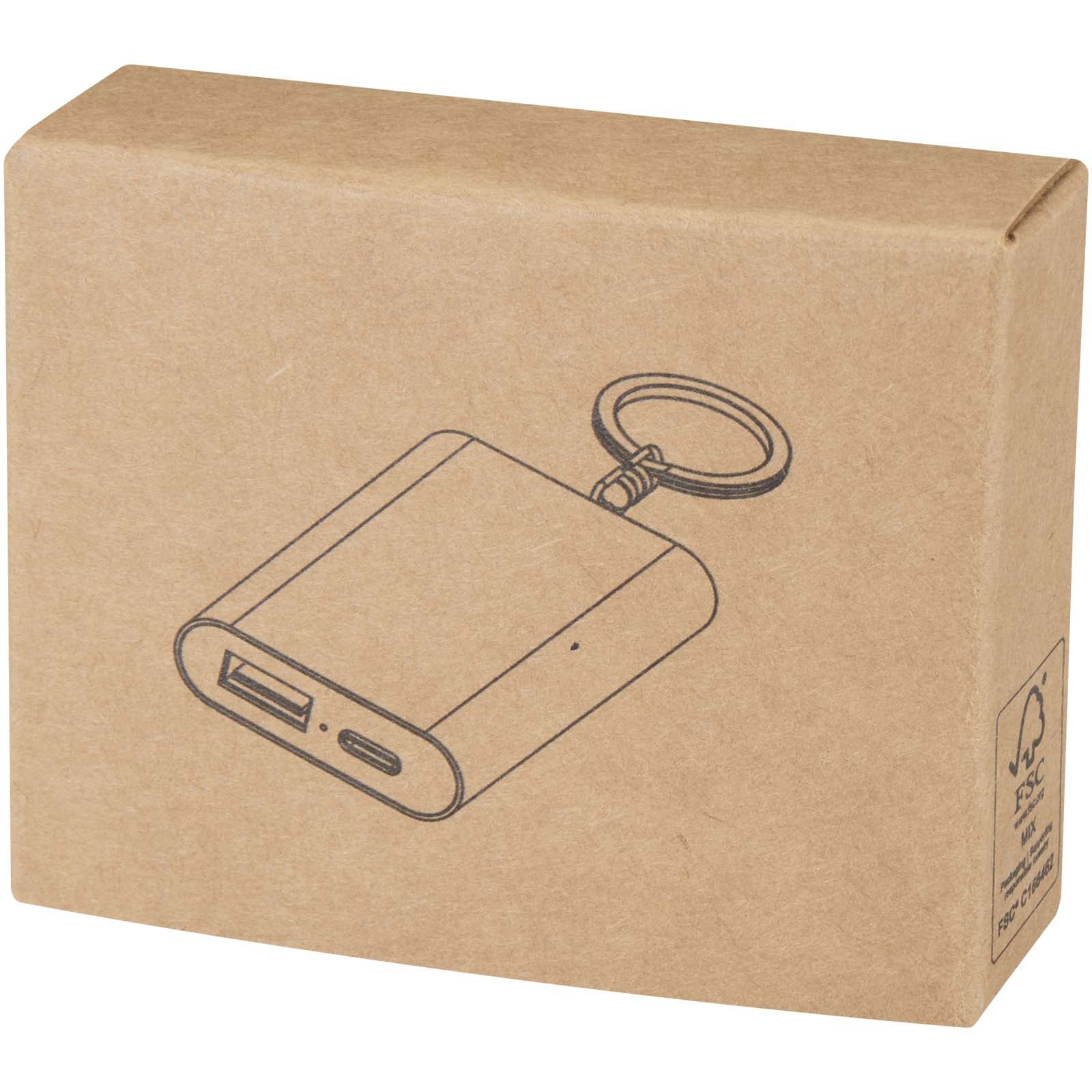 Advertising Powerbanks - Arcturus 2000 mAh recycled aluminium power bank with keychain - 1