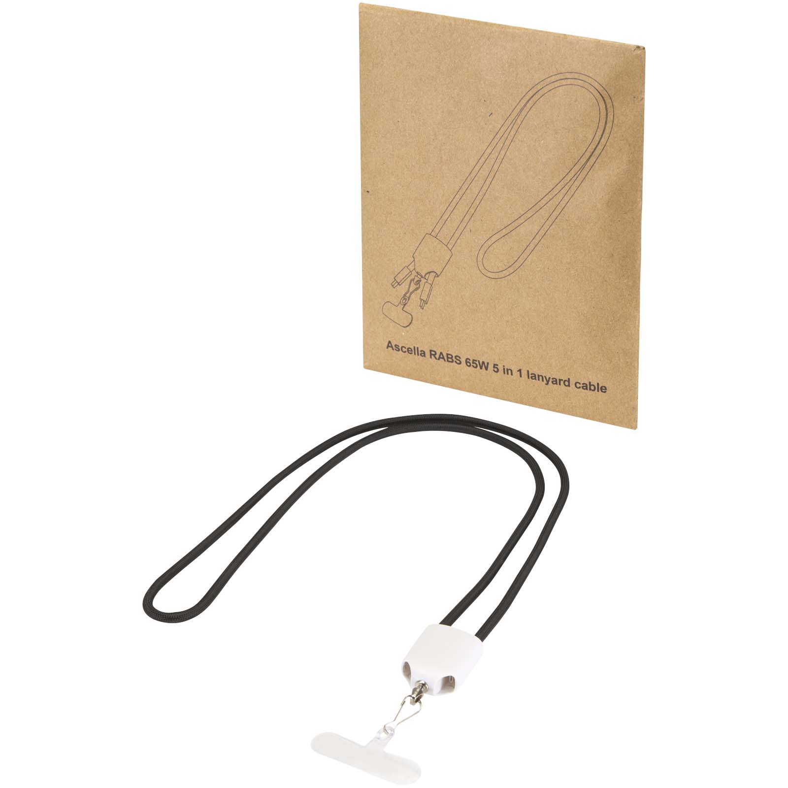 Cables - Ion 65W 5-in-1 recycled plastic lanyard charging cable