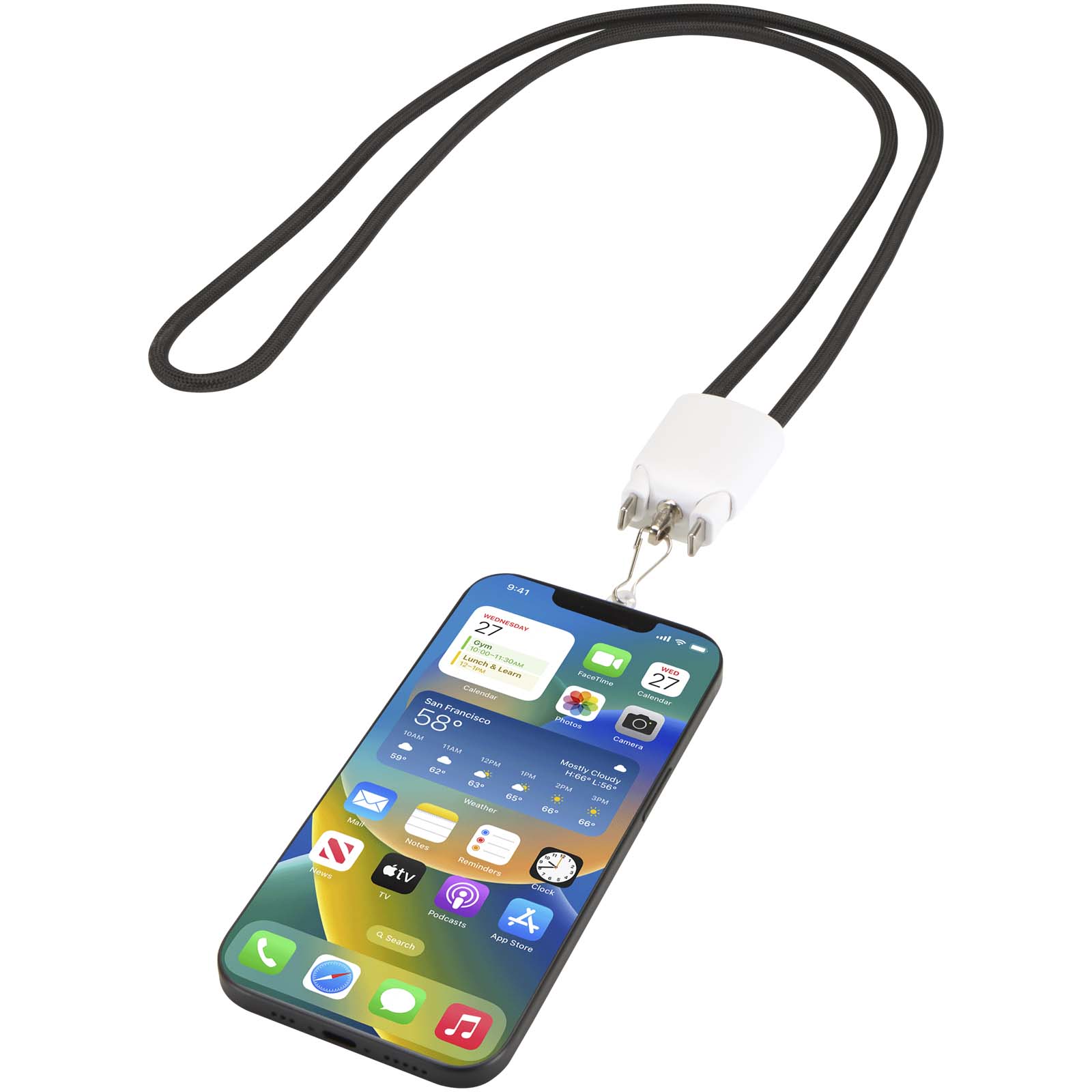 Advertising Cables - Ion 65W 5-in-1 recycled plastic lanyard charging cable - 4