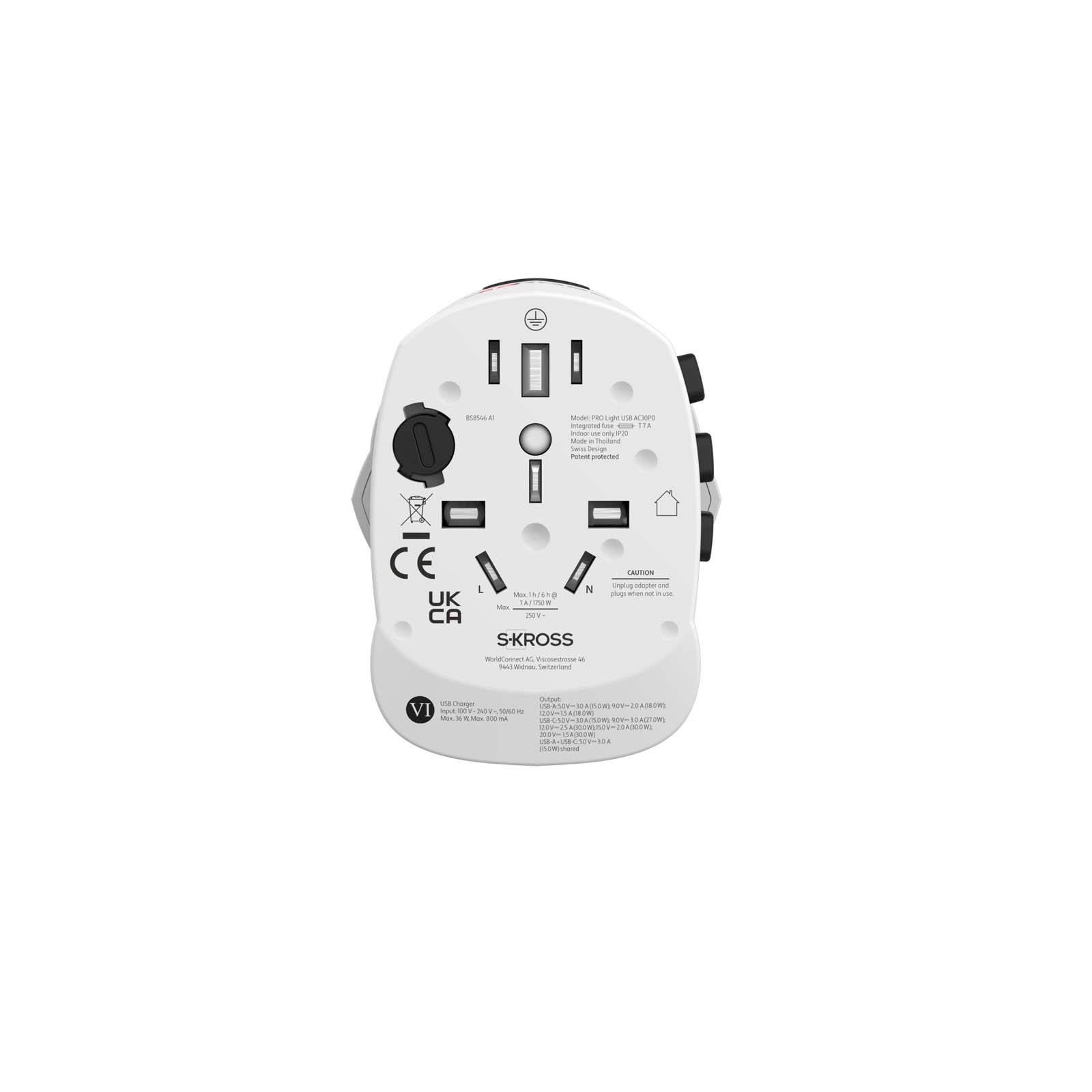 Advertising Travel Accessories - SKROSS® PRO Light USB AC30PD world adapter - 6