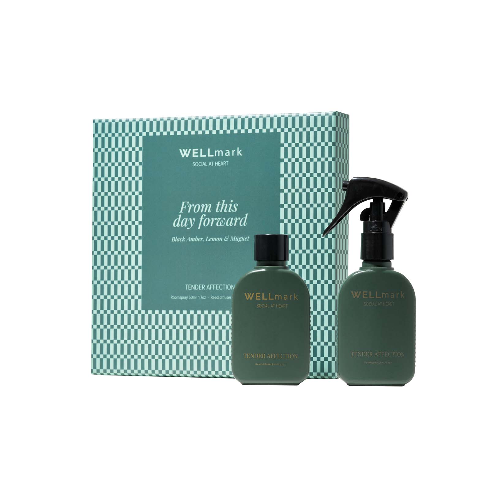 Accessoires pour la maison publicitaires - Coffret cadeau Wellmark Tender Affection comprenant un vaporisateur d'ambiance de 50 ml et un diffuseur de 50 ml - 2