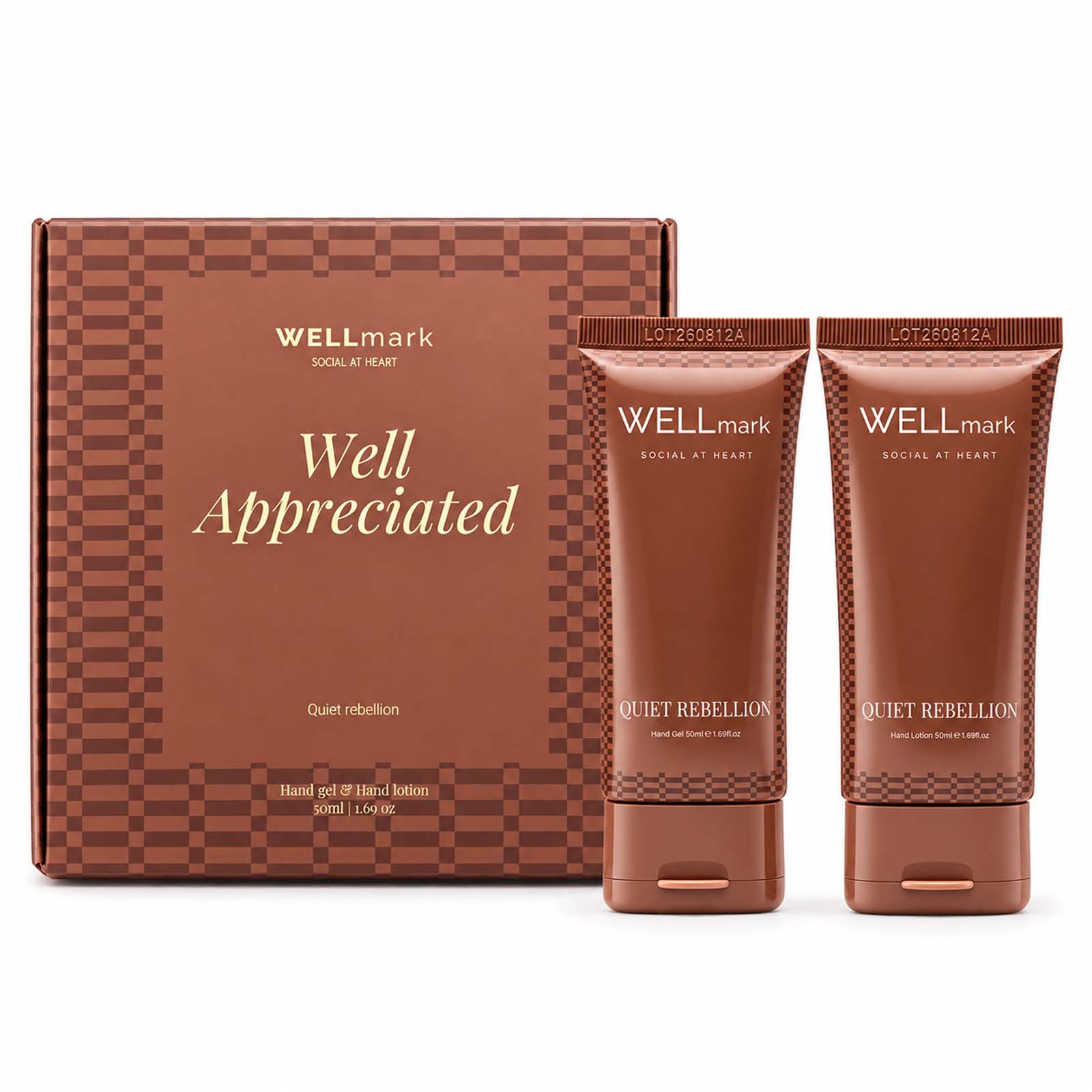 Hygiène personnelle publicitaires - Coffret cadeau Wellmark Quite Rebellion comprenant un savon pour les mains de 70 ml et une lotion pour les mains de 70 ml