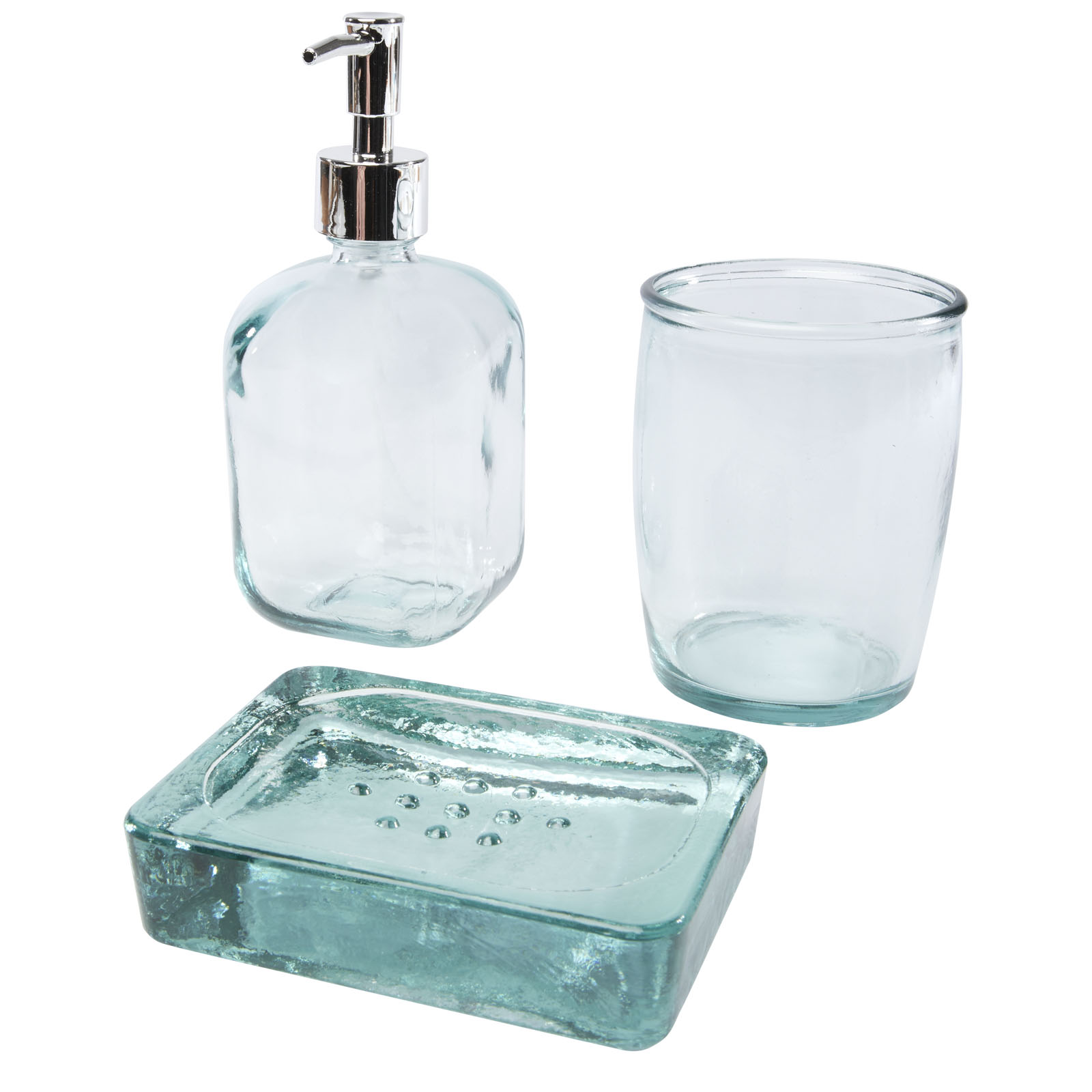 Advertising Home Accessories - Jabony 3-piece recycled glass bathroom set - 0