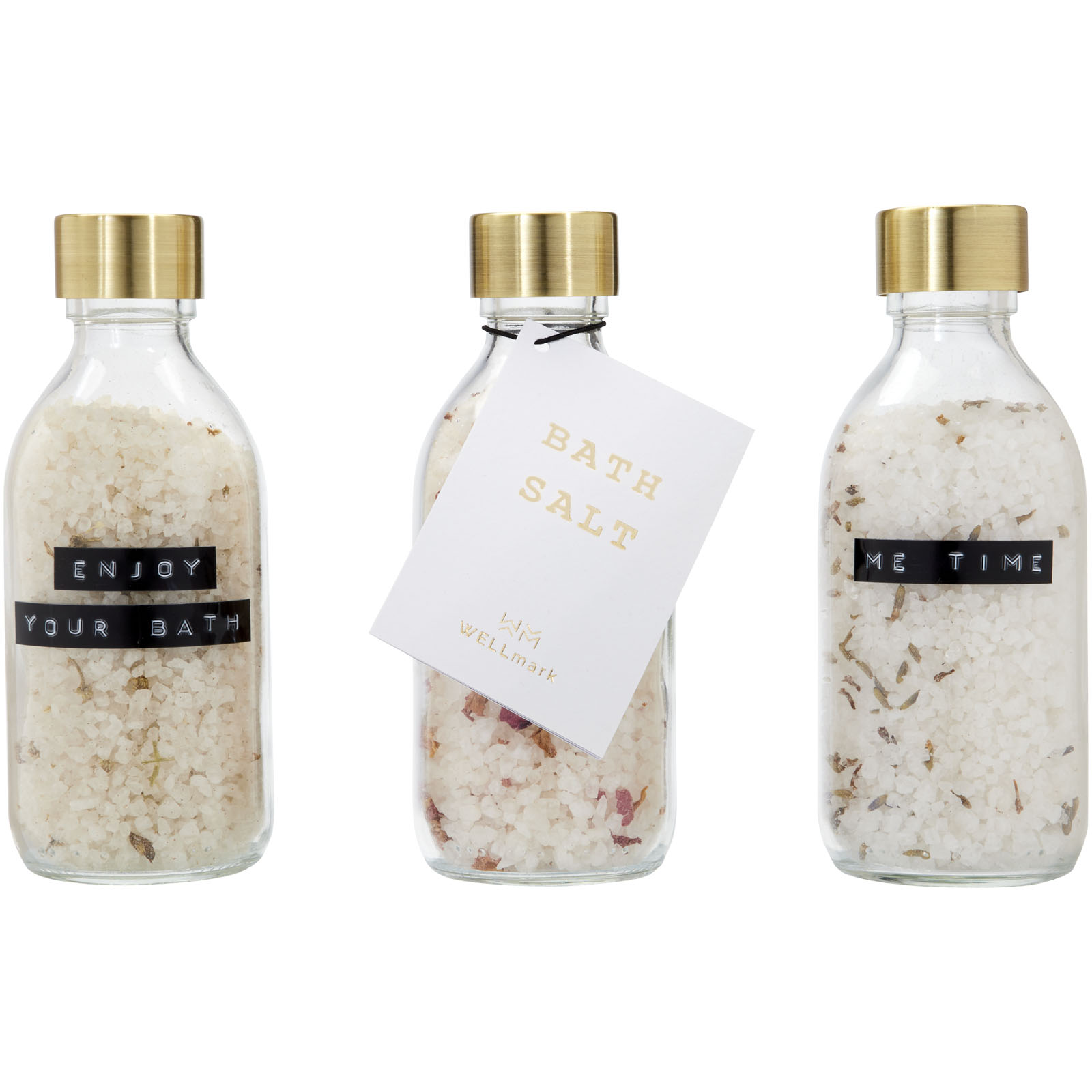 Hygiène personnelle publicitaires - Coffret cadeau avec sel de bain WELLmark Just Relax avec 3 pièces de 200 ml - 4