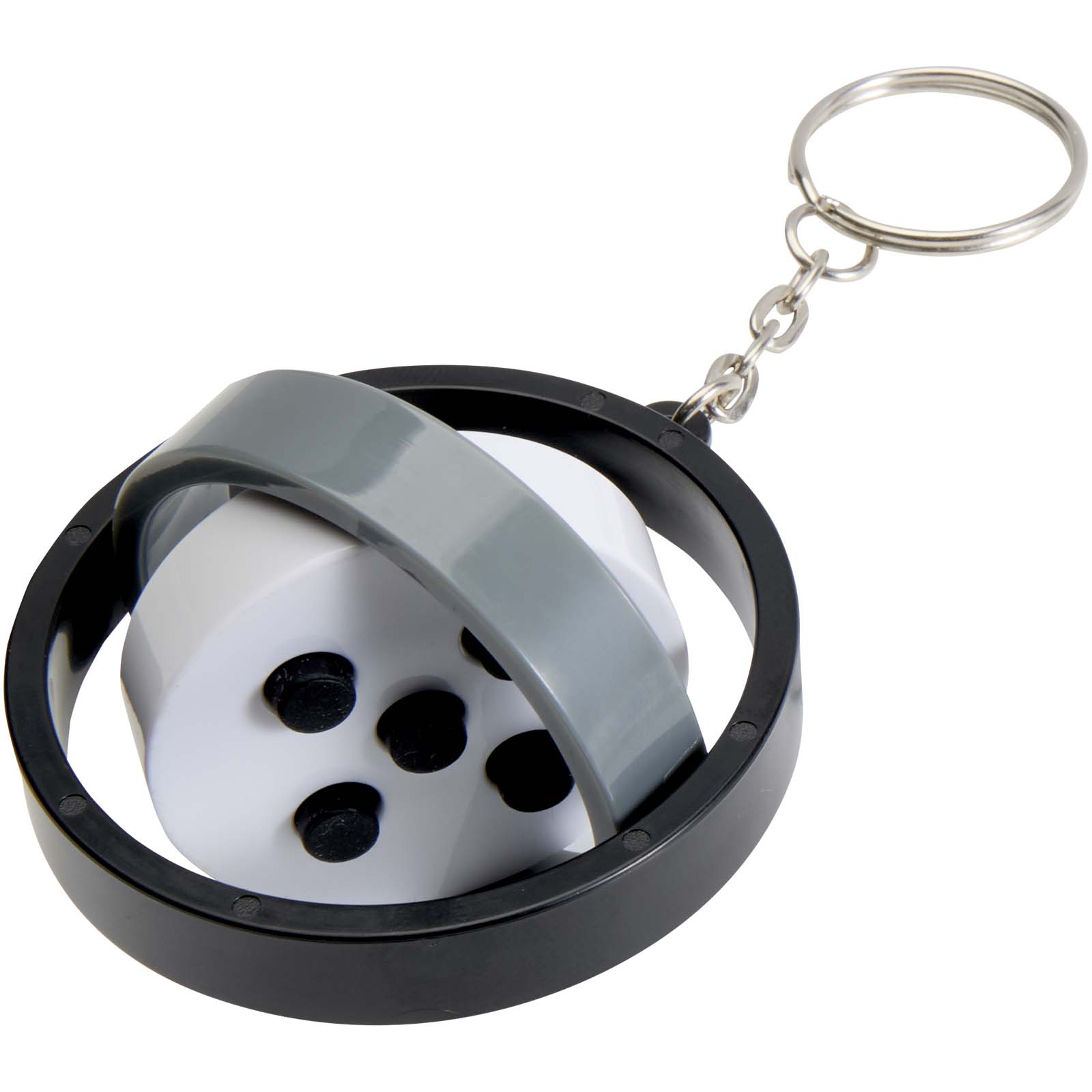 Advertising Keychains & Keyrings - Spinx recycled plastic gyroscope fidget keychain - 3