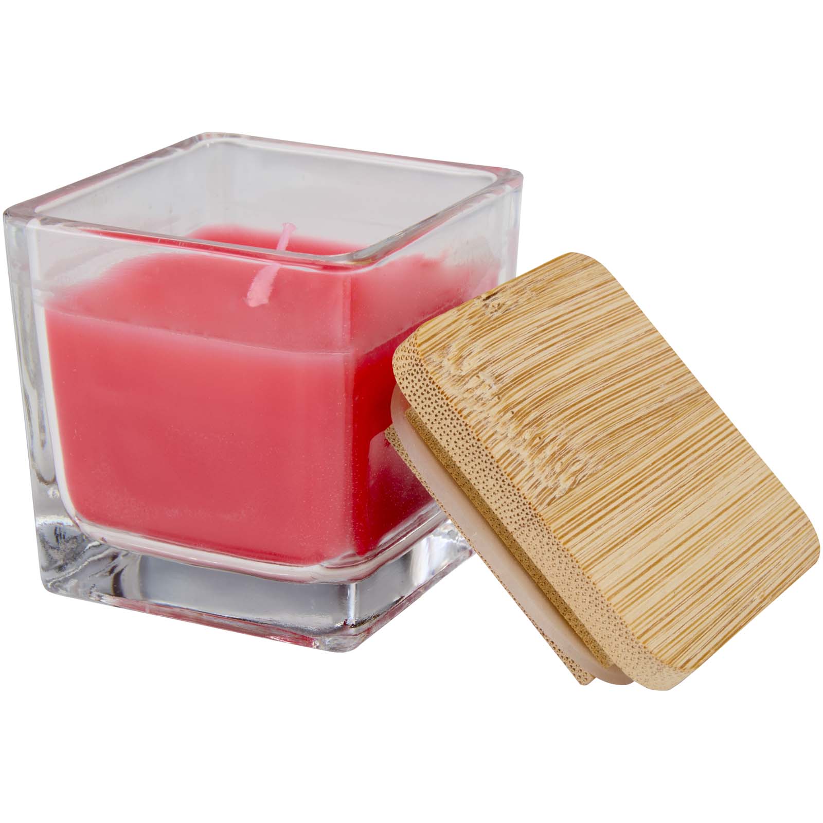 Home & Kitchen - Ambra square glass candle with bamboo lid