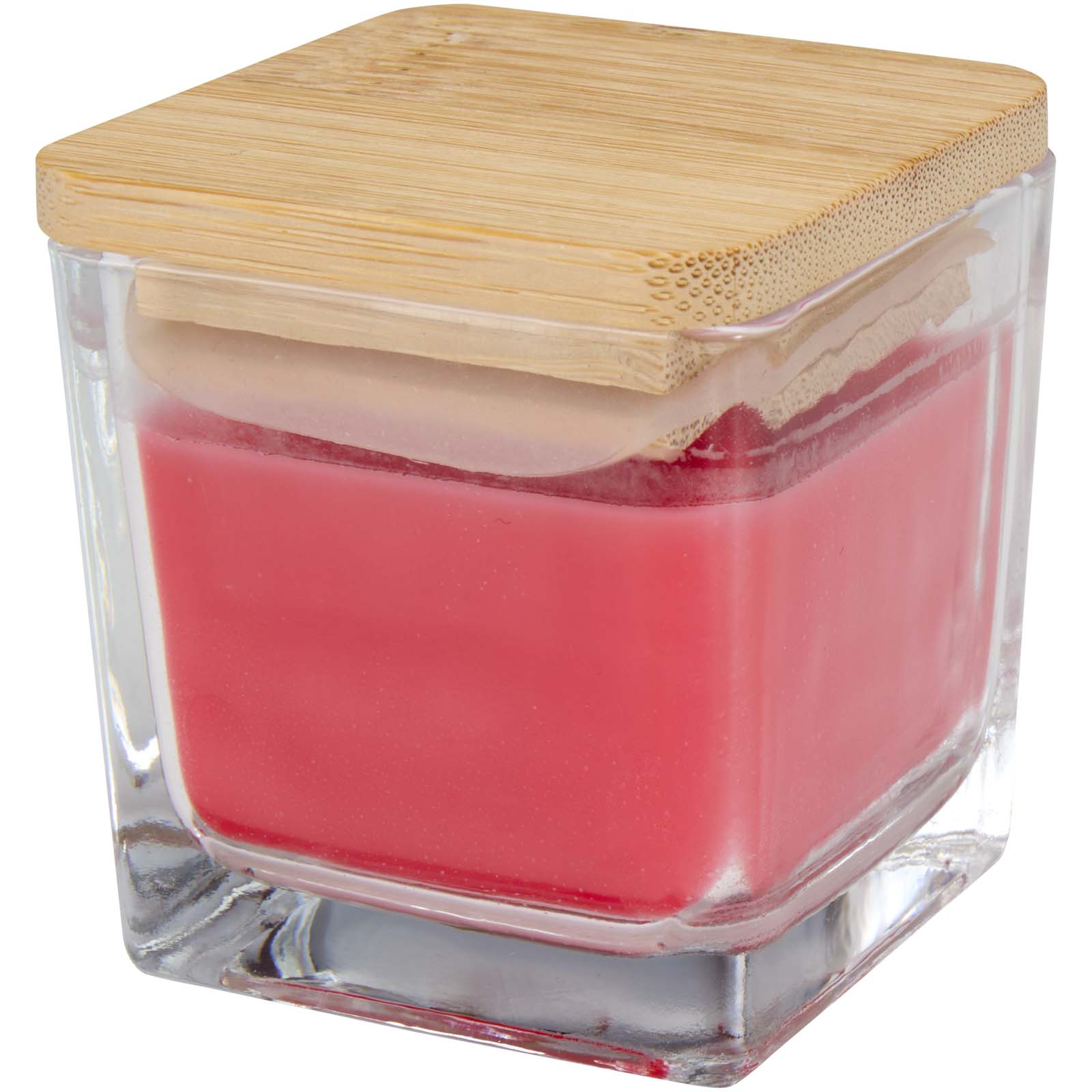 Advertising Home Accessories - Ambra square glass candle with bamboo lid - 2