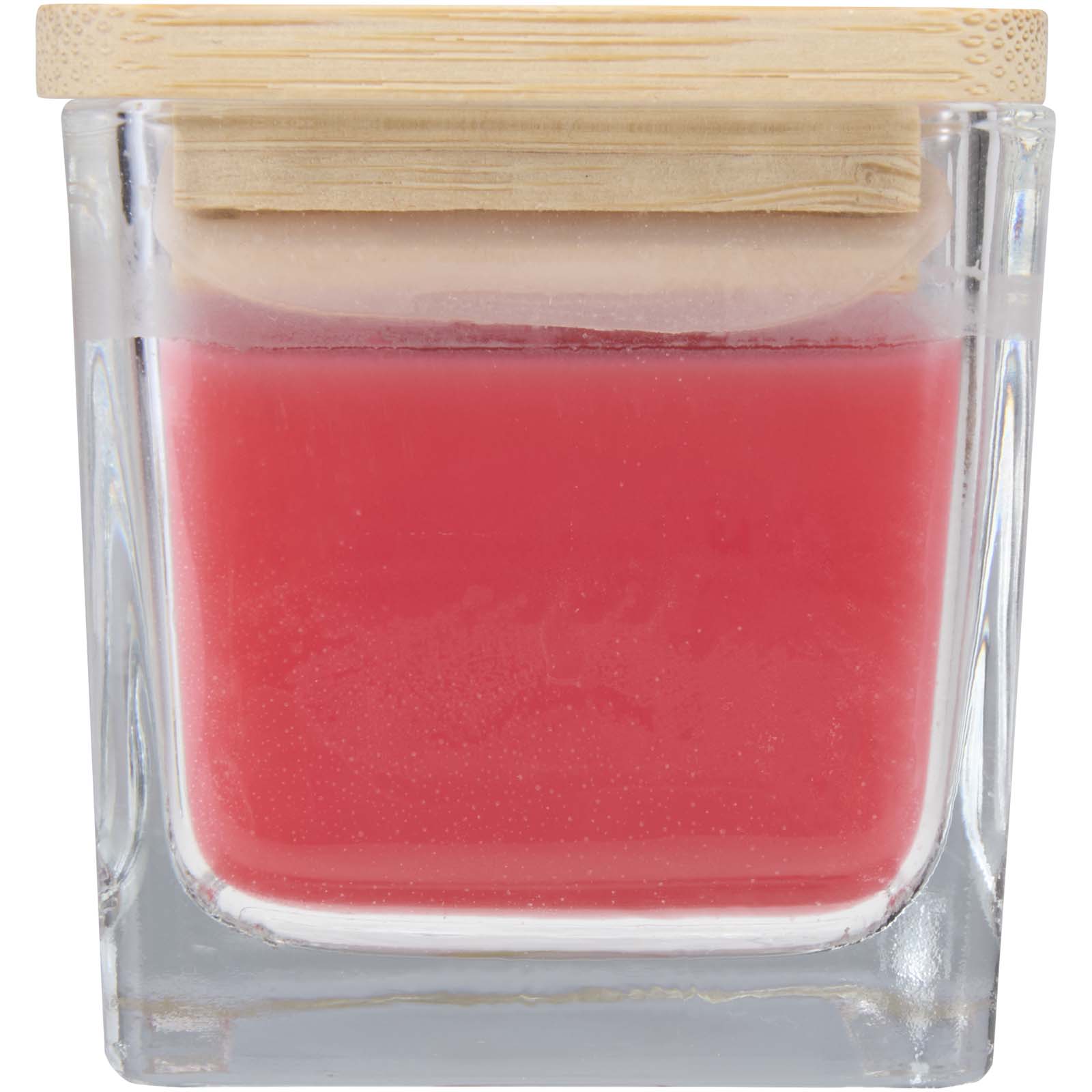 Advertising Home Accessories - Ambra square glass candle with bamboo lid - 1