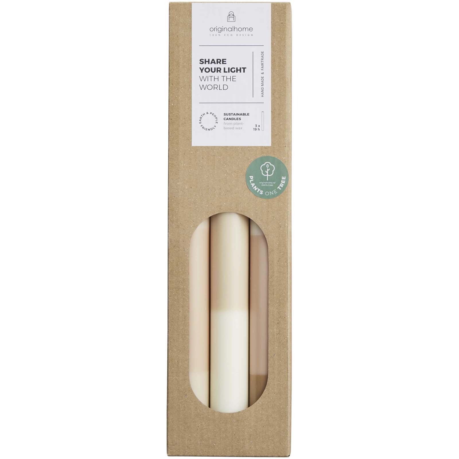 Accessoires pour la maison publicitaires - Bougies d’aspect craie Originalhome par lot de 4 - 1