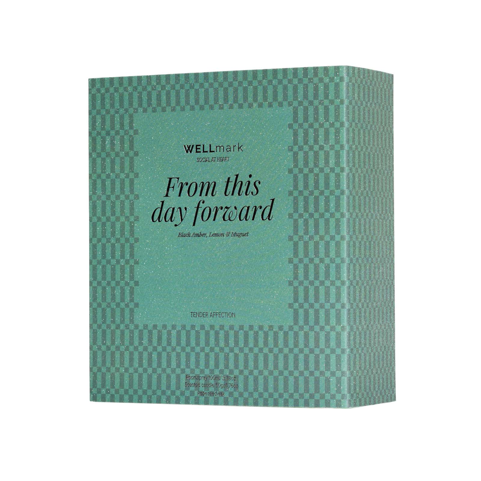 Accessoires pour la maison publicitaires - Coffret cadeau Wellmark comprenant un vaporisateur d'ambiance de 100 ml et une bougie Tender Affection de 70 ml - 1