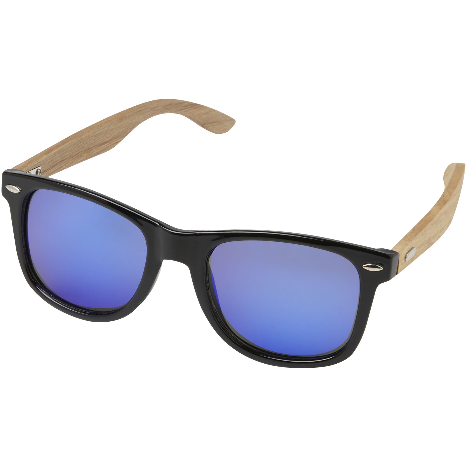 Advertising Sunglasses - Hiru rPET/wood mirrored polarized sunglasses in gift box - 0