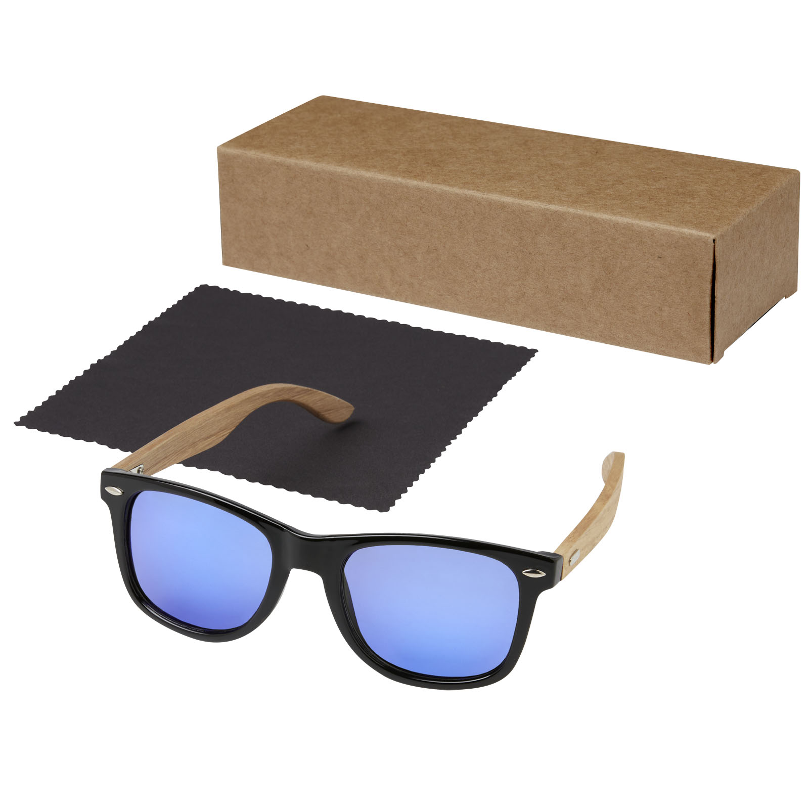 Advertising Sunglasses - Hiru rPET/wood mirrored polarized sunglasses in gift box - 4