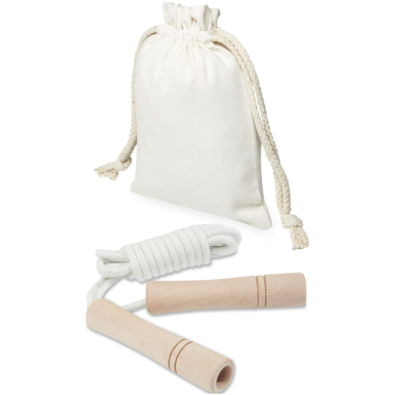 Advertising Fitness & Sport - Denise wooden skipping rope in cotton pouch