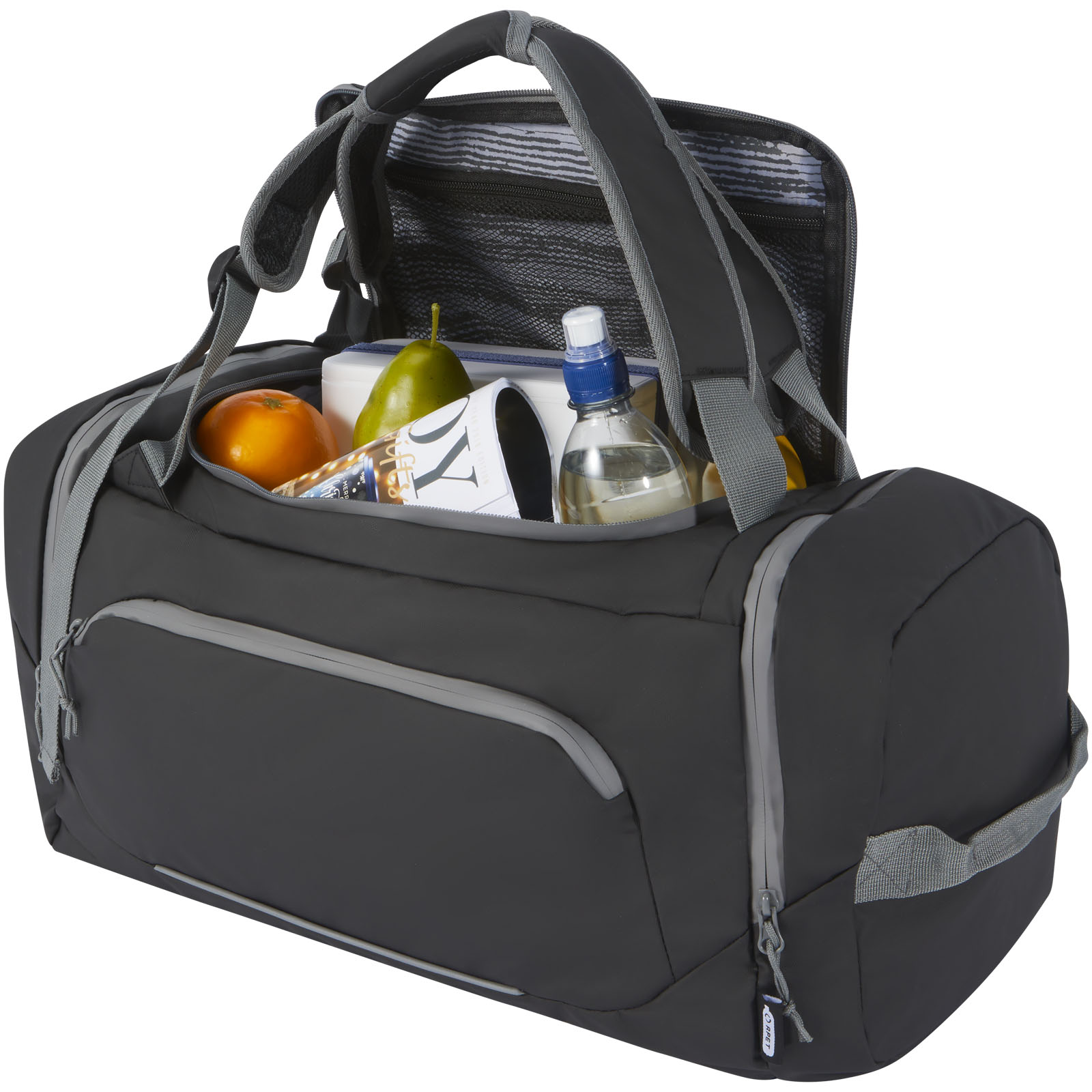 Advertising Travel bags - Aqua GRS recycled water resistant duffel backpack 35L - 3
