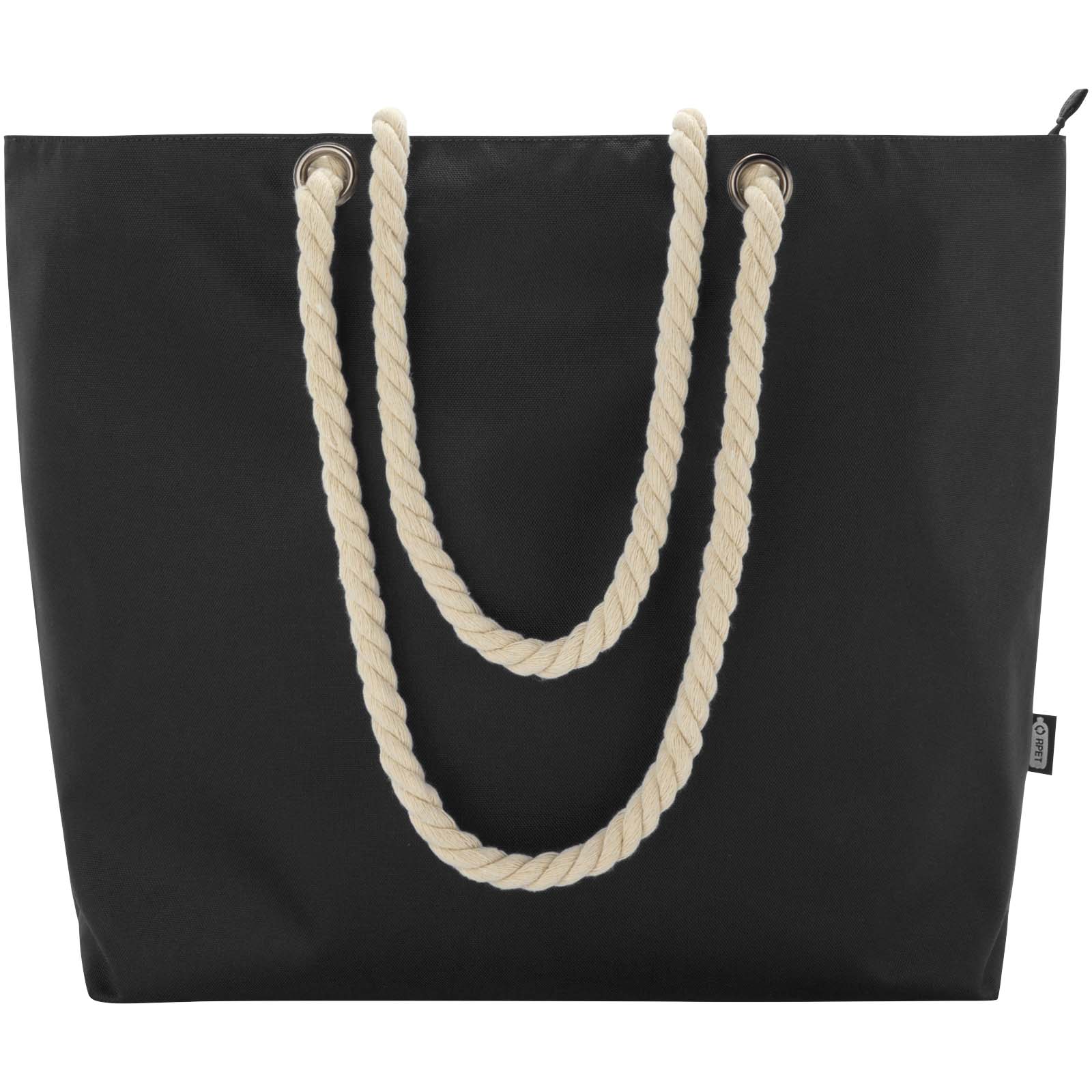 Sacs isothermes publicitaires - Sac shopping Panama recyclé GRS isotherme de plage avec poignées en cordelette 23L - 1