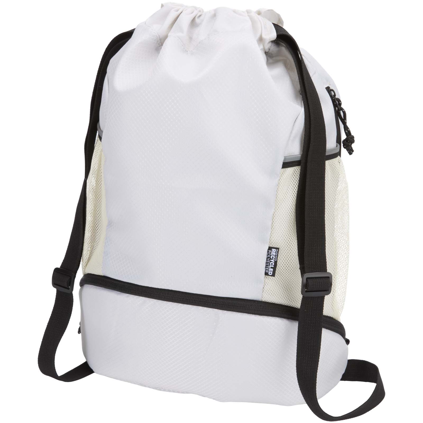 Nomad GRS recycled sports drawstring bag with bottom compartment 18L
