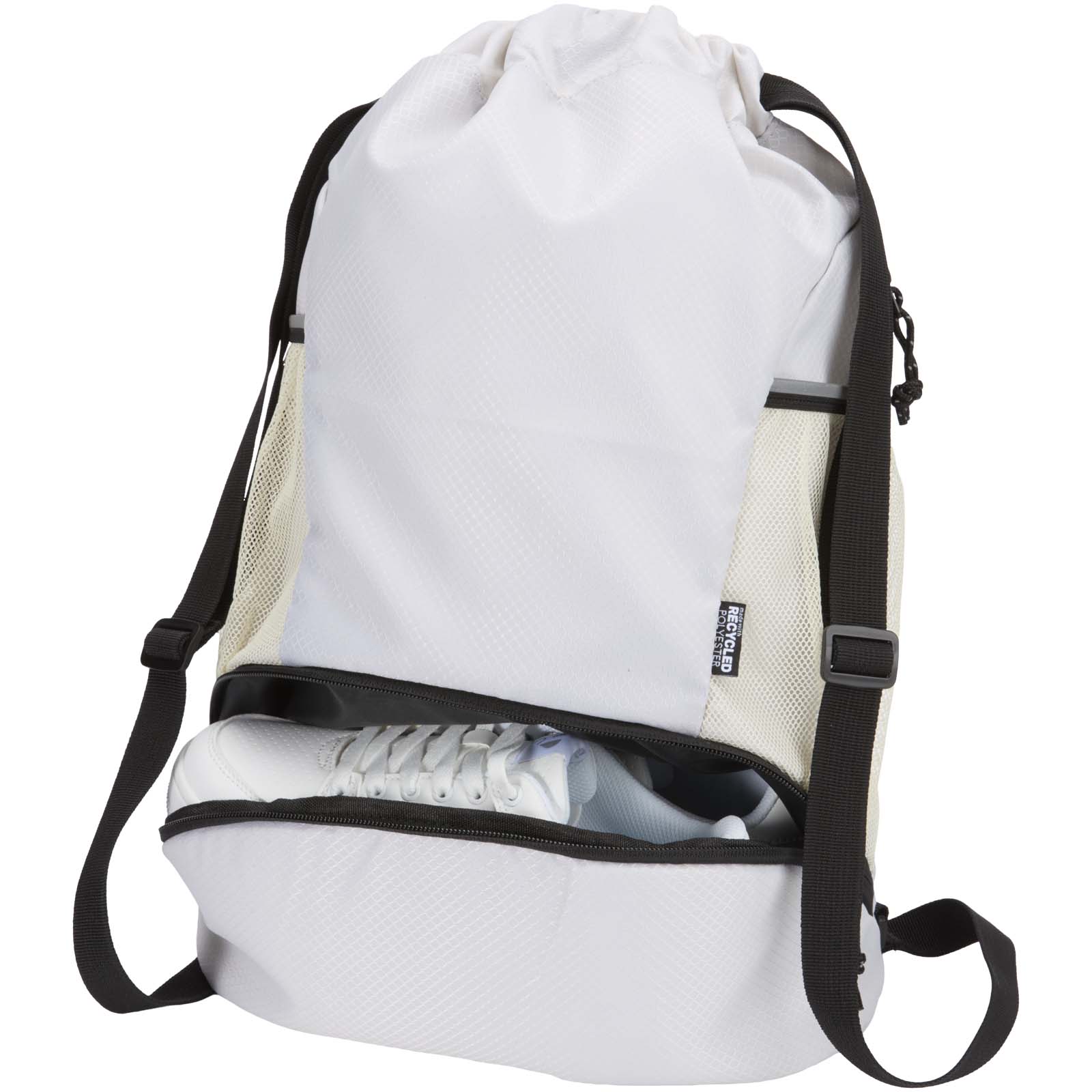 Advertising Drawstring Bags - Nomad GRS recycled sports drawstring bag with bottom compartment 18L - 3