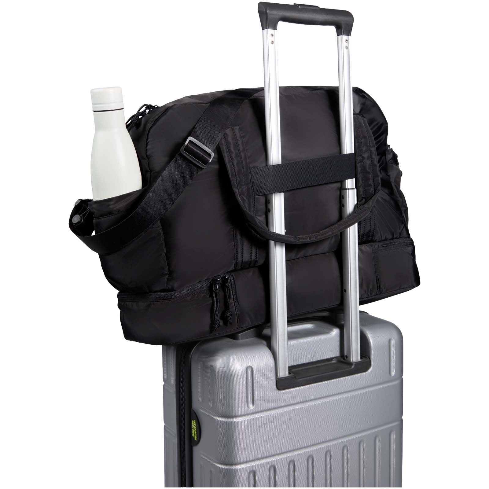 Advertising Travel bags - Puffer GRS recycled duffel bag with insulated bottom 30L - 3