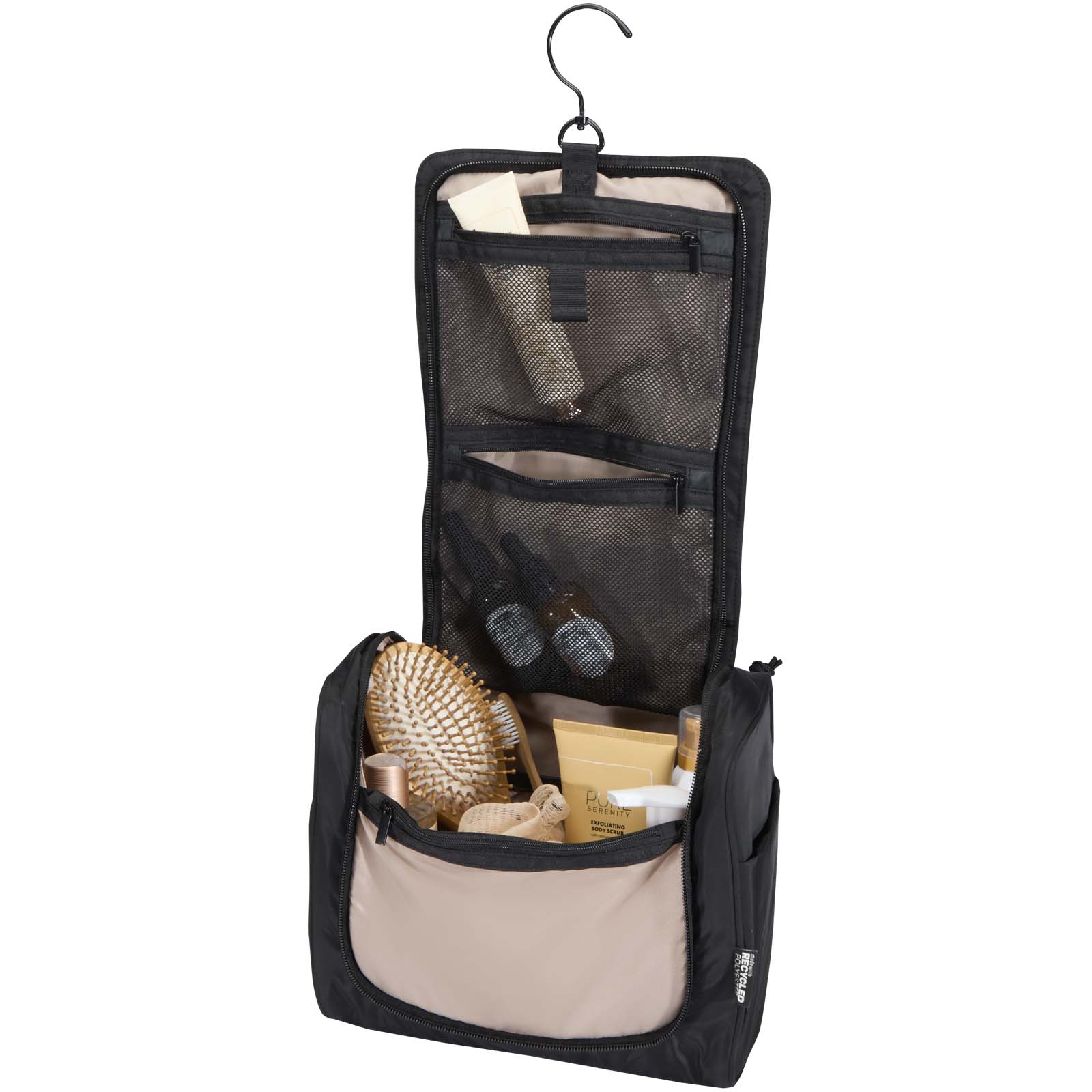 Advertising Toiletry Bags - Puffer GRS recycled hangable toiletry bag 8L - 3