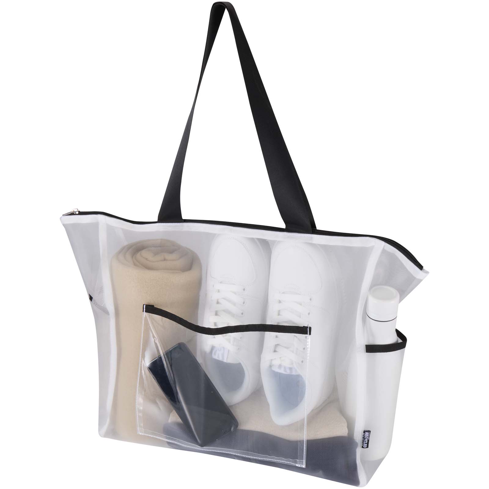 Sacs de shopping publicitaires - Sac shopping en matériaux recyclés certifiés GRS Mesh de 23 L - 3