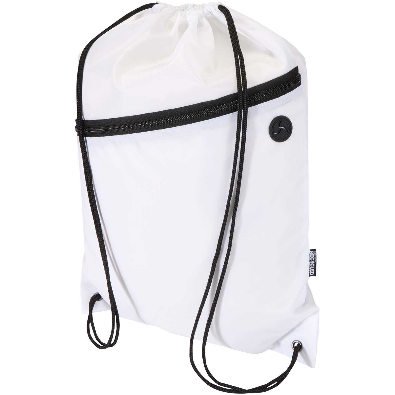 Sacs à dos ficelle - Sac à cordon Oriole en RPET avec poche avant zippée, 5 L