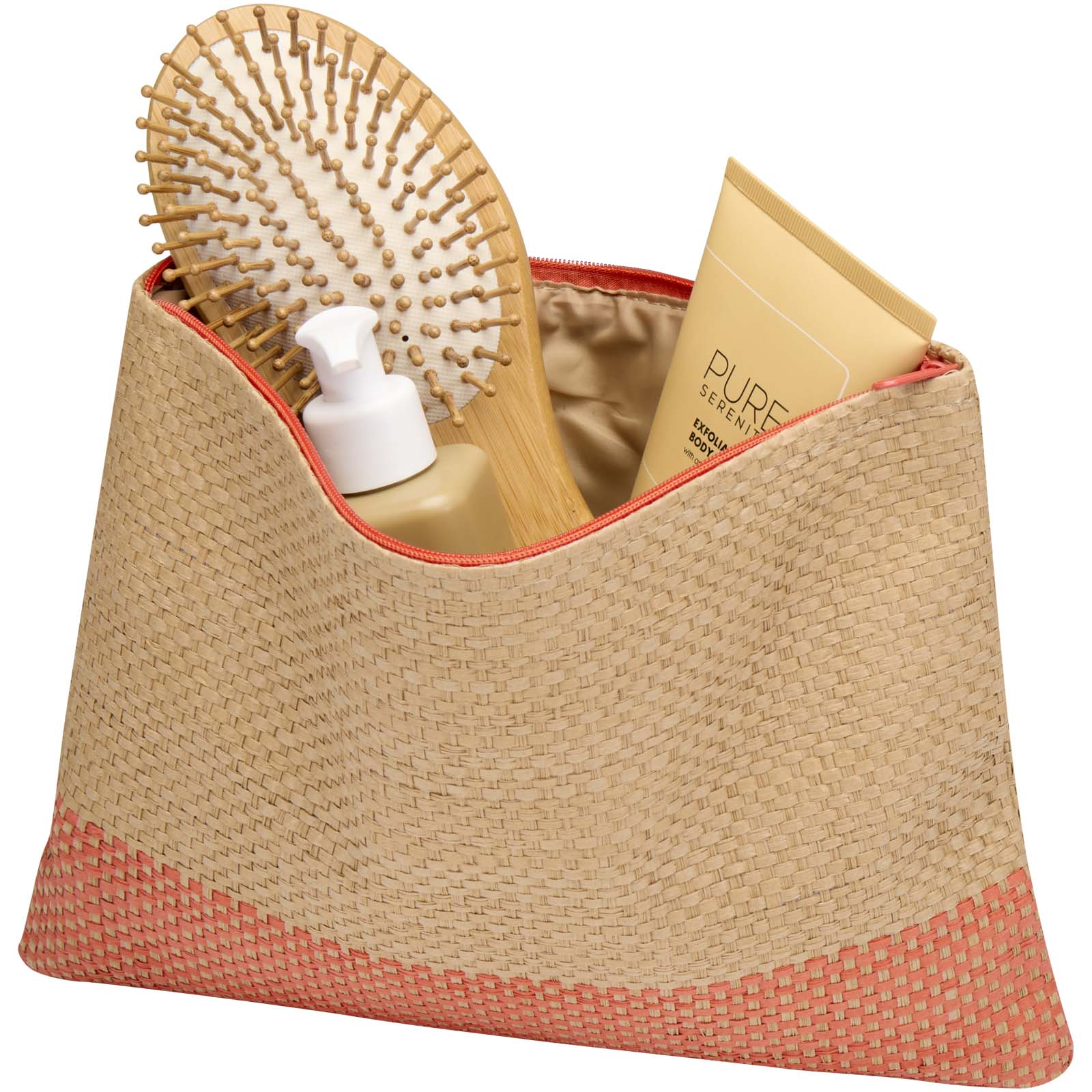 Accessoires de voyage publicitaires - Pochette en papier paille Rhythm avec fermeture à glissière, 3 L - 2