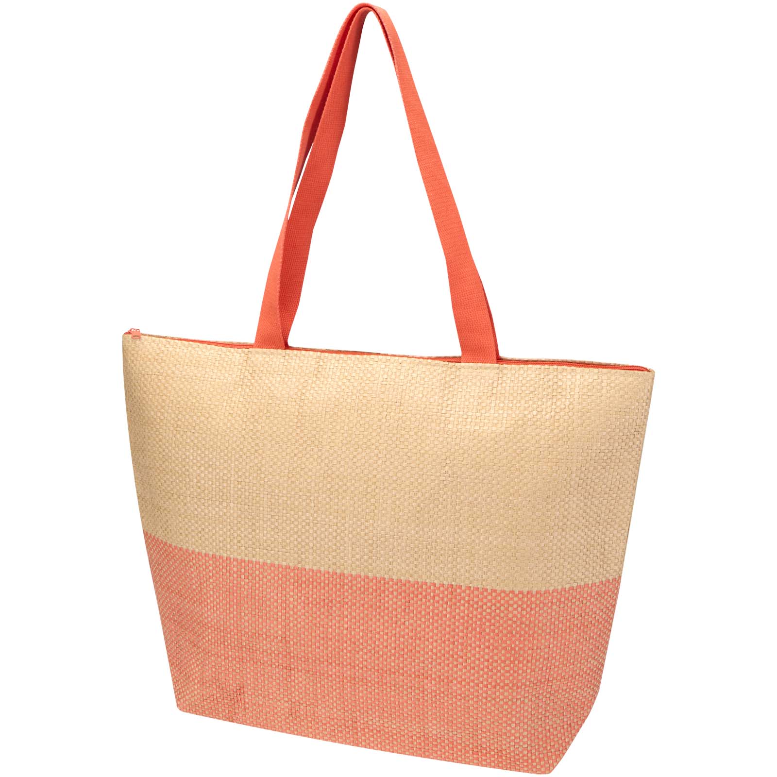 Advertising Shopping & Tote Bags - Rhythm straw paper large zipped tote bag 21L