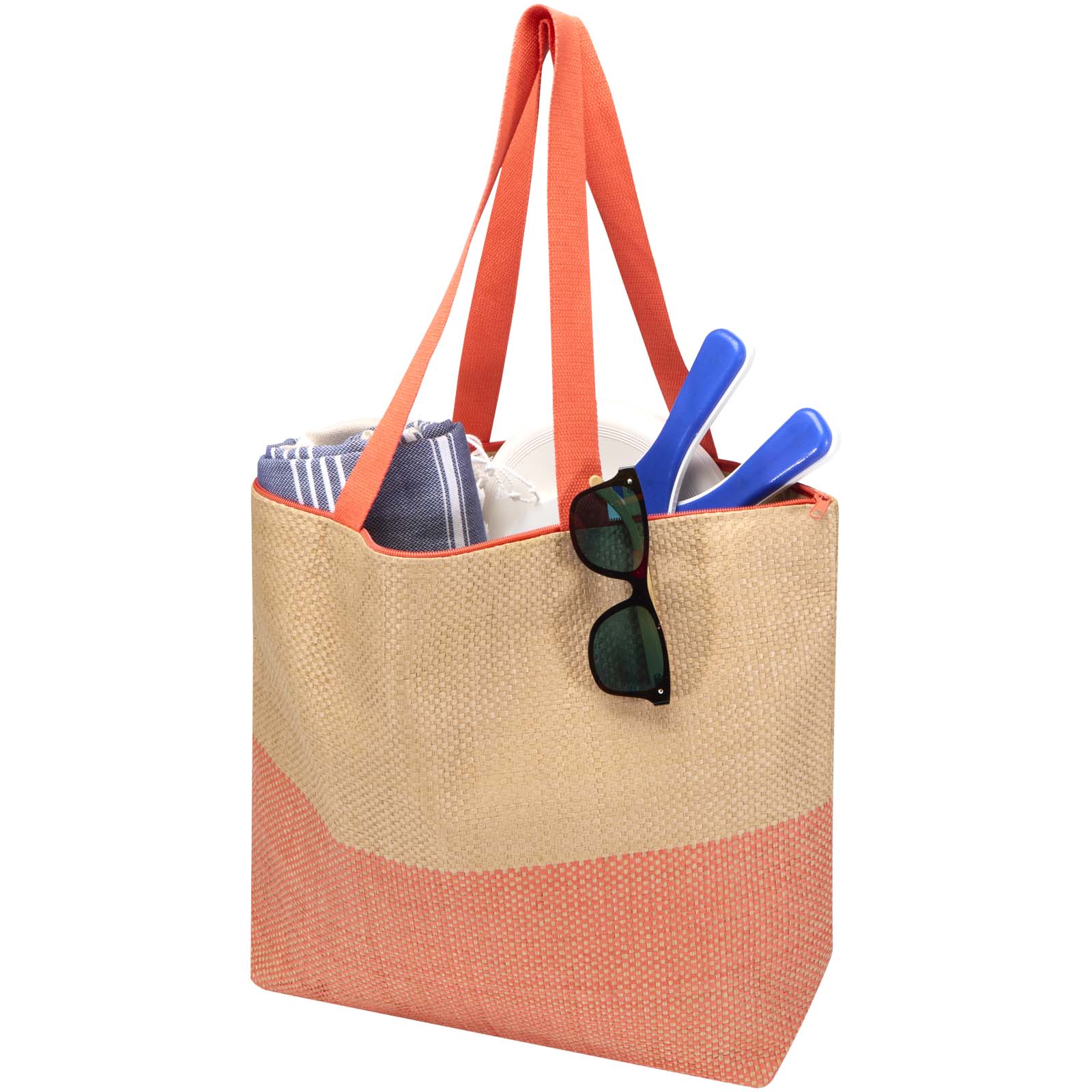 Advertising Shopping & Tote Bags - Rhythm straw paper large zipped tote bag 21L - 2