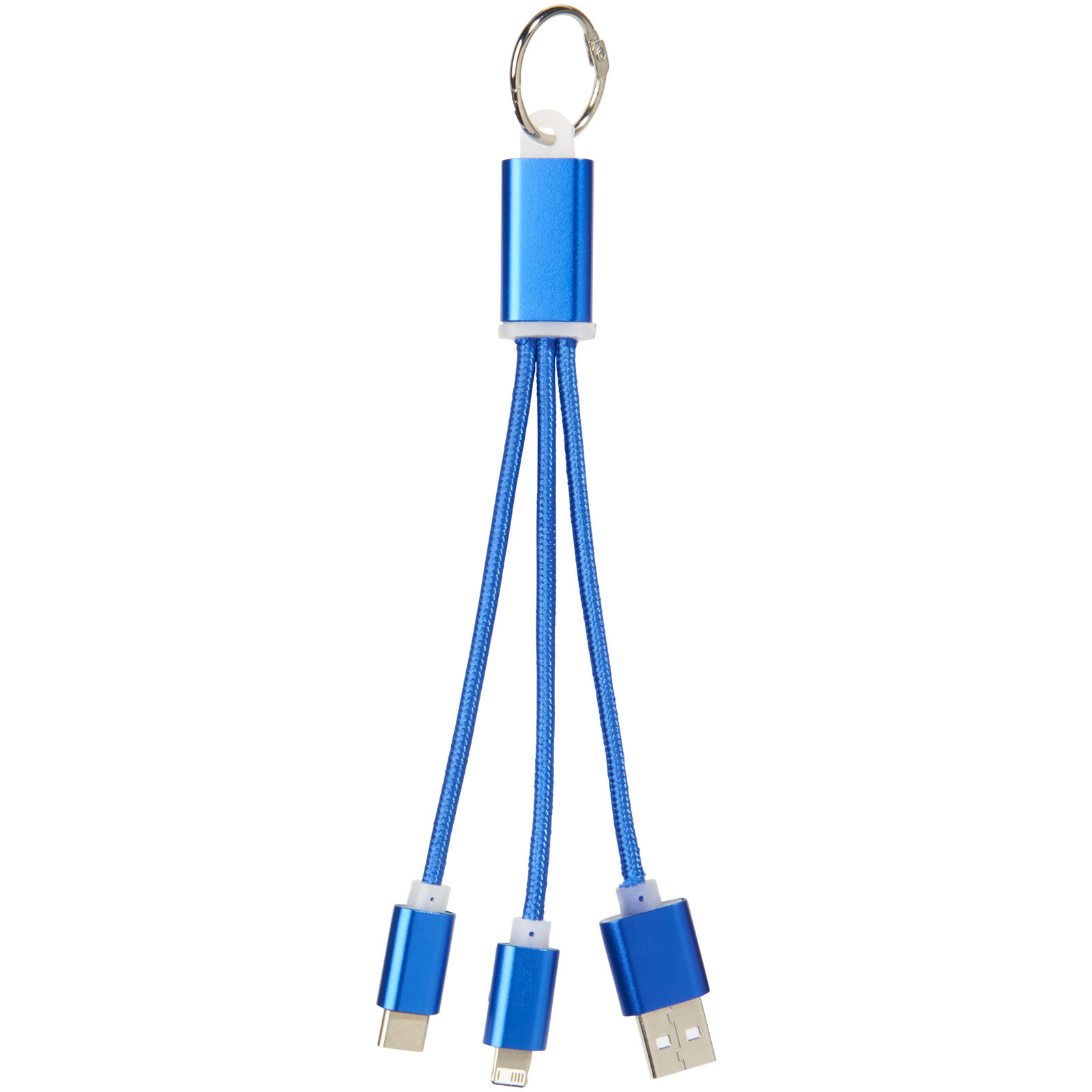 Câbles publicitaires - Câble de chargement 3-en-1 avec porte-clés Metal - 1