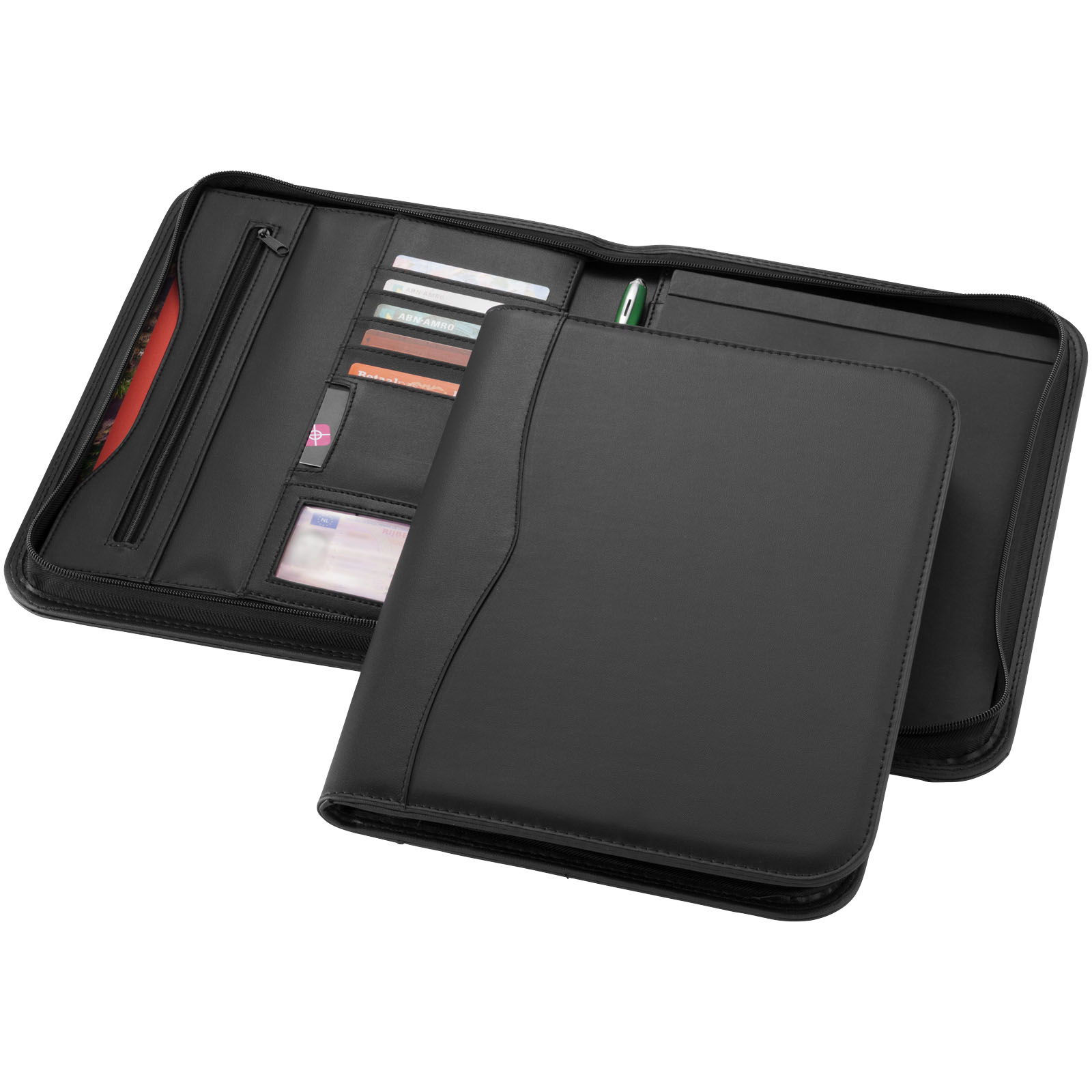 Notebooks & Desk Essentials - Ebony A4 zippered portfolio