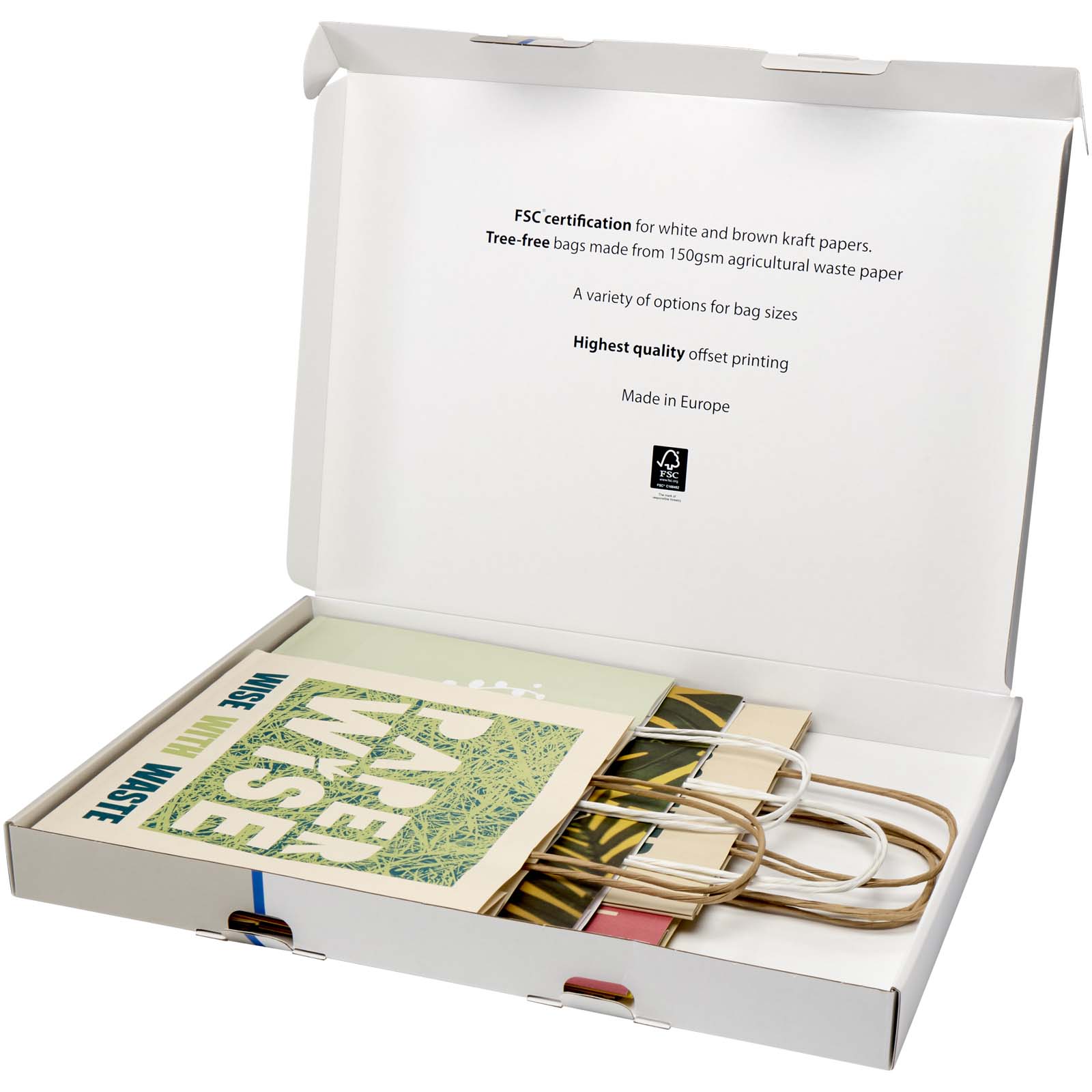 Advertising Paper Bags - Agricultural waste and kraft paper bags sample box - 1