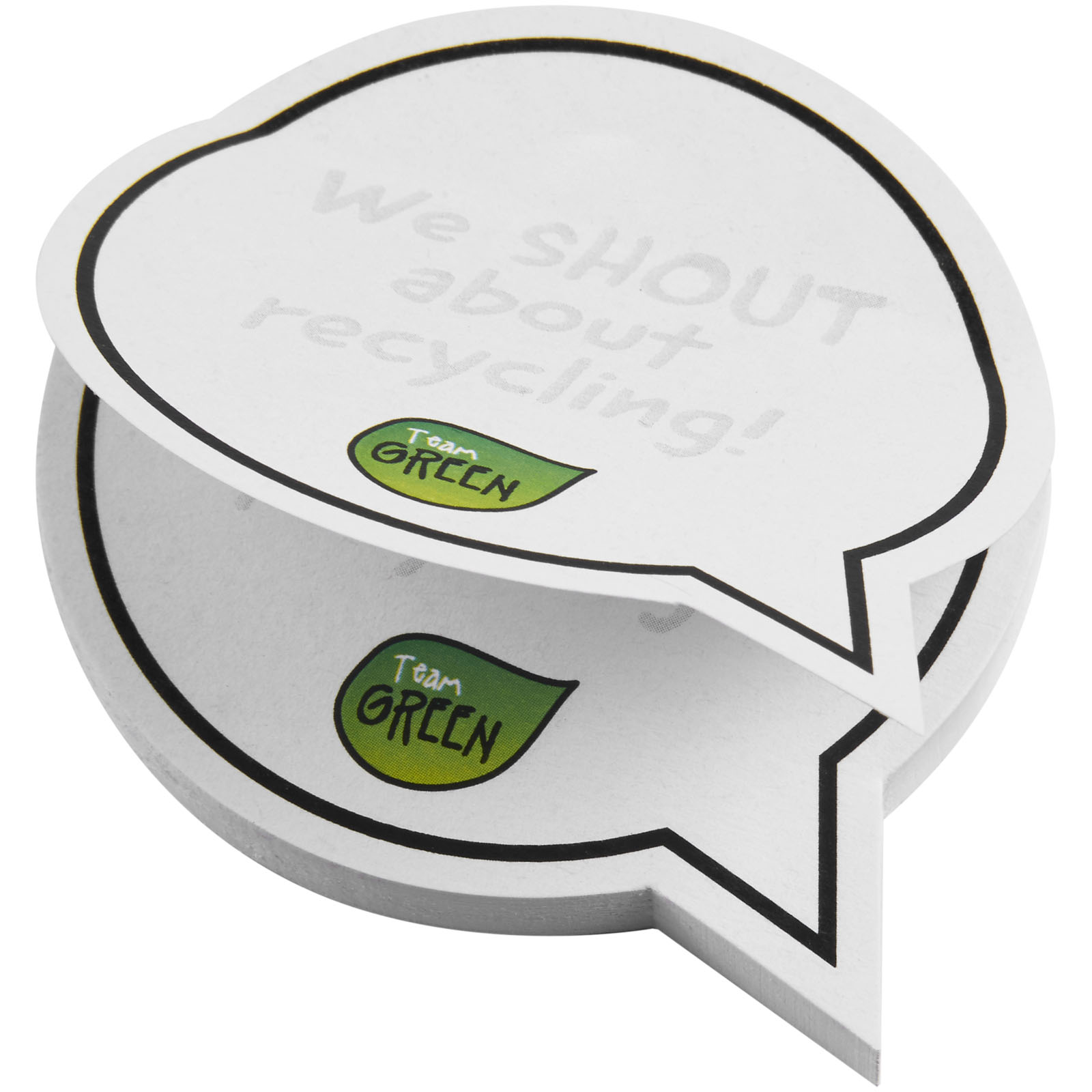 Advertising Sticky Notes - Sticky-Mate® speech bubble-shaped recycled sticky notes - 2
